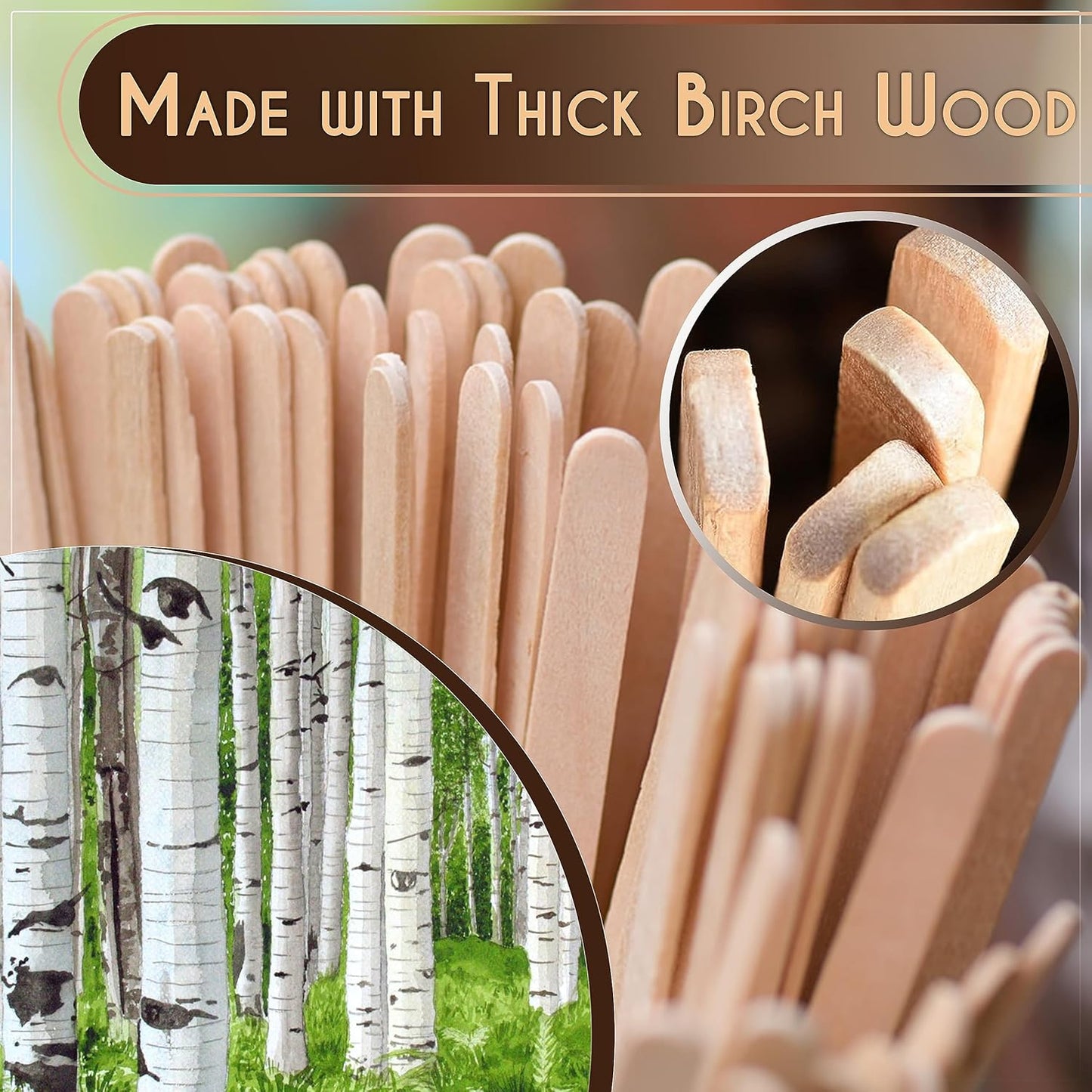 Perfect Stix Premium Wooden Coffee Stirrer Sticks, Thick Birch Wood 1000 Count, 5.5" Inches. Eco-Friendly Wooden Stirrers (5.5Inches / 1000PC)