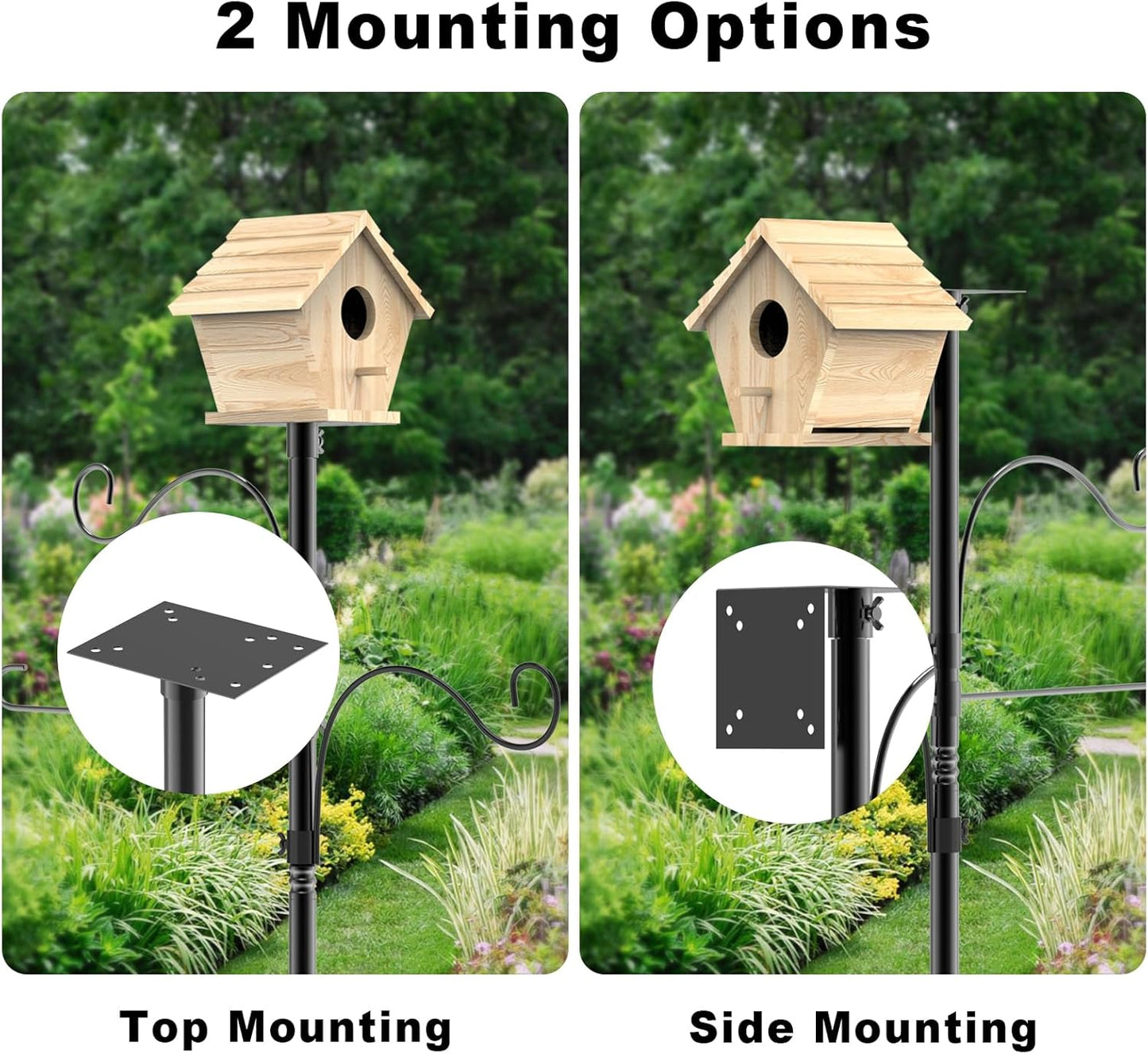 Bird Feeder Pole 118 Inch,Bird House Pole Mount Kit with Squirrel Proof BafflePresent for Mom,Good Luck Elephant Outdoor Statue Decorations,Funny Patio and Outdoor Yard Decoration