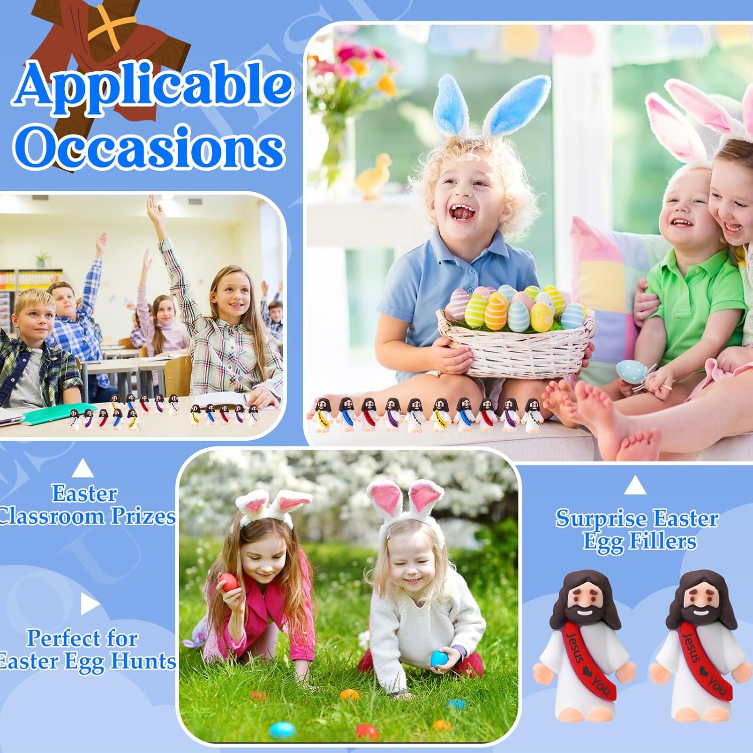 Bememo 25 Pcs Little Jesus Figures, Mini Jesus Loves You Figures, Orig