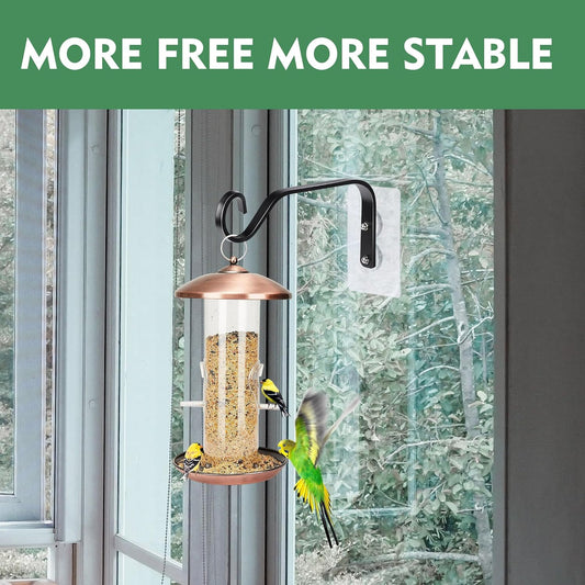 DECOHS 3 Pcs Window Bird Feeder Hanger Hook- Strong Load-Bearing Hanging Bird Feeder Hooks- Window Mounted Bird Feeder Bracket for Bird Feeders, Wind Chimes & Plants (Bird Feeder Not Included)