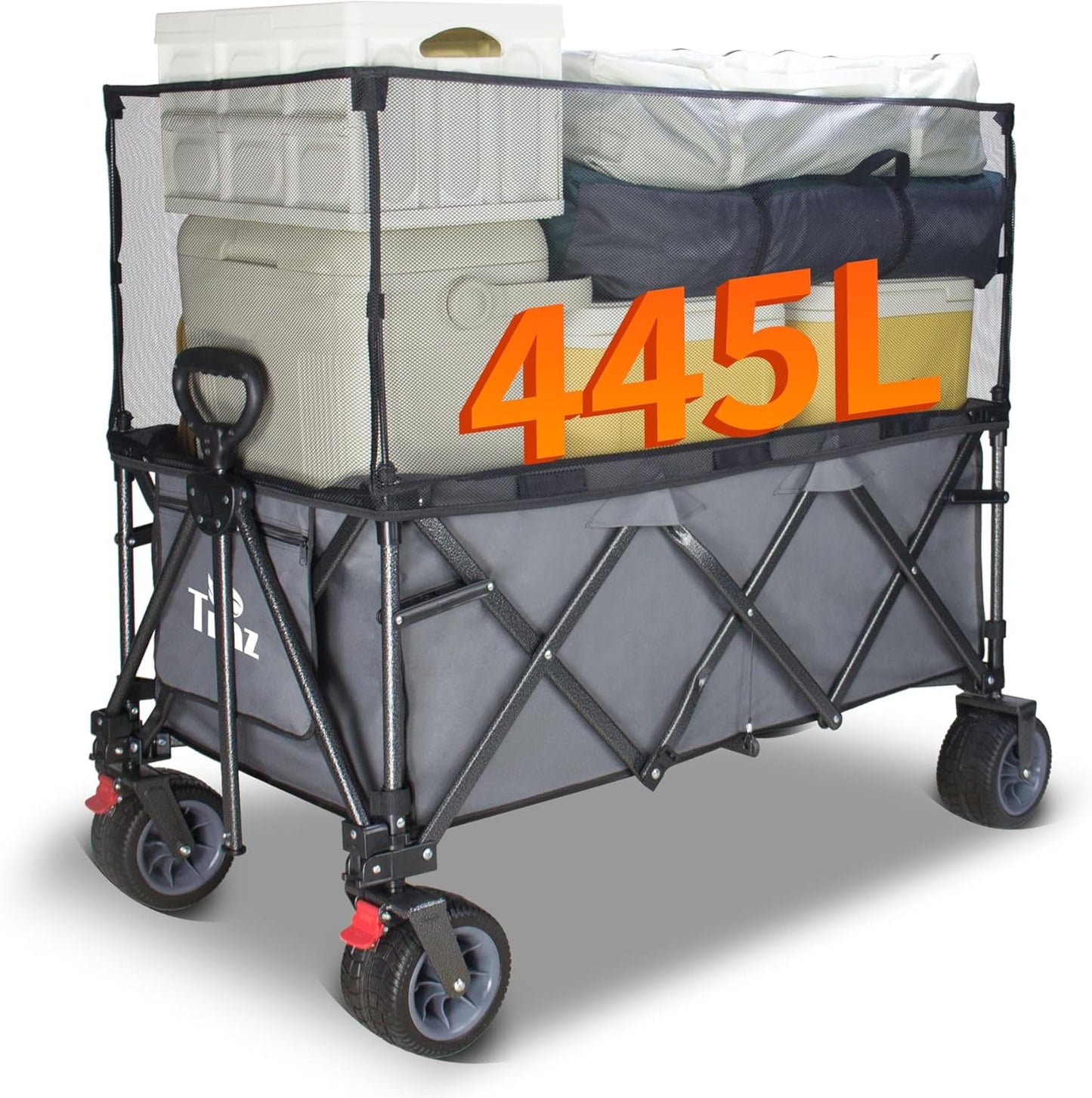 TMZ Collapsible Wagon 445L Extra Large Outdoor Utility Cart, Heavy Dut