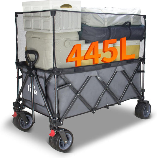 TMZ Collapsible Wagon 445L Extra Large Outdoor Utility Cart, Heavy Dut