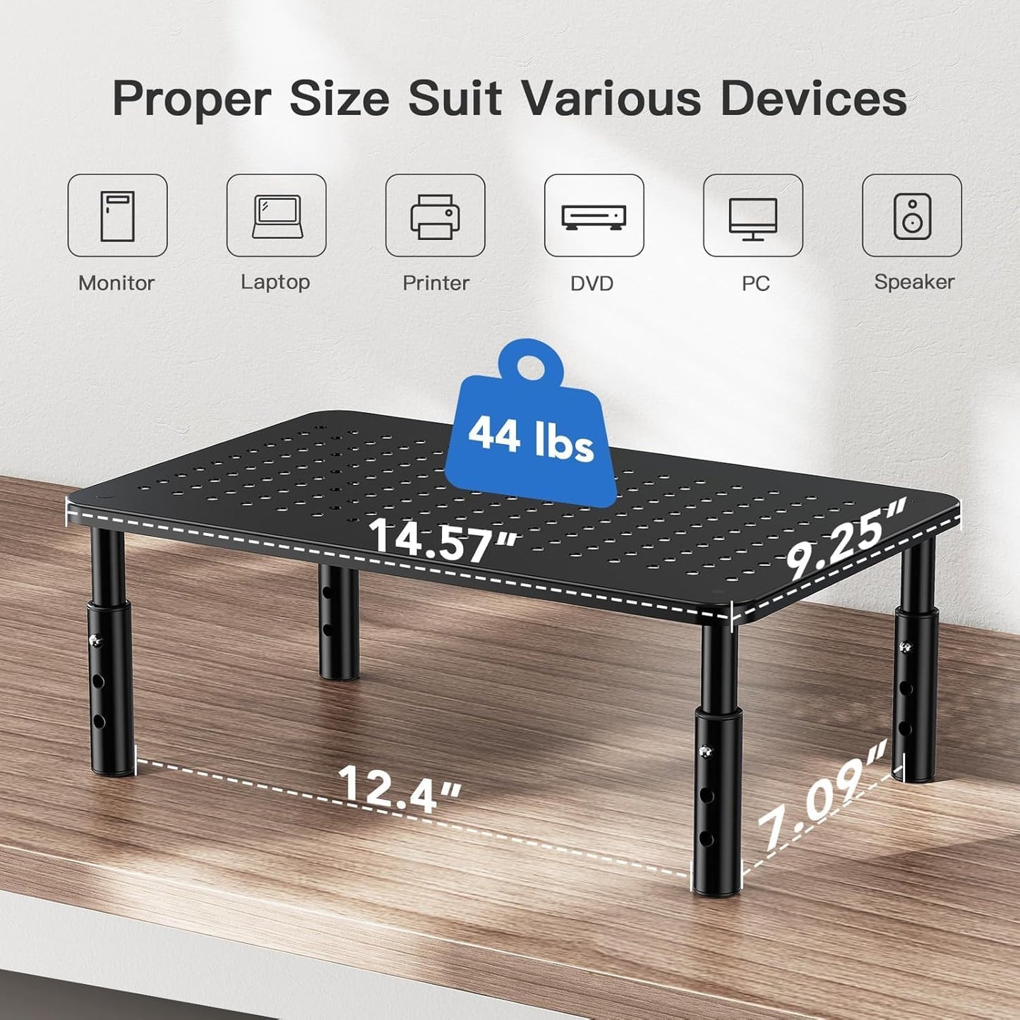 HUANUO Monitor Stand for Desk, Computer Monitor Stand Height Adjustabl