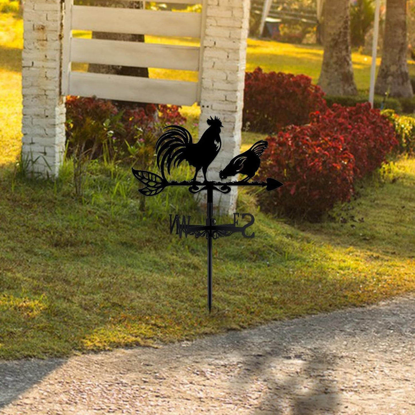 SUPERDANT Rooster Weathervanes Animal Metal Weathervane Black Weather Vanes for Yard Garden Art Decor for Roof Indicators Metal Rooster Wind Vanes Outdoor Farm Barn Sheds Garden Patio Decoration
