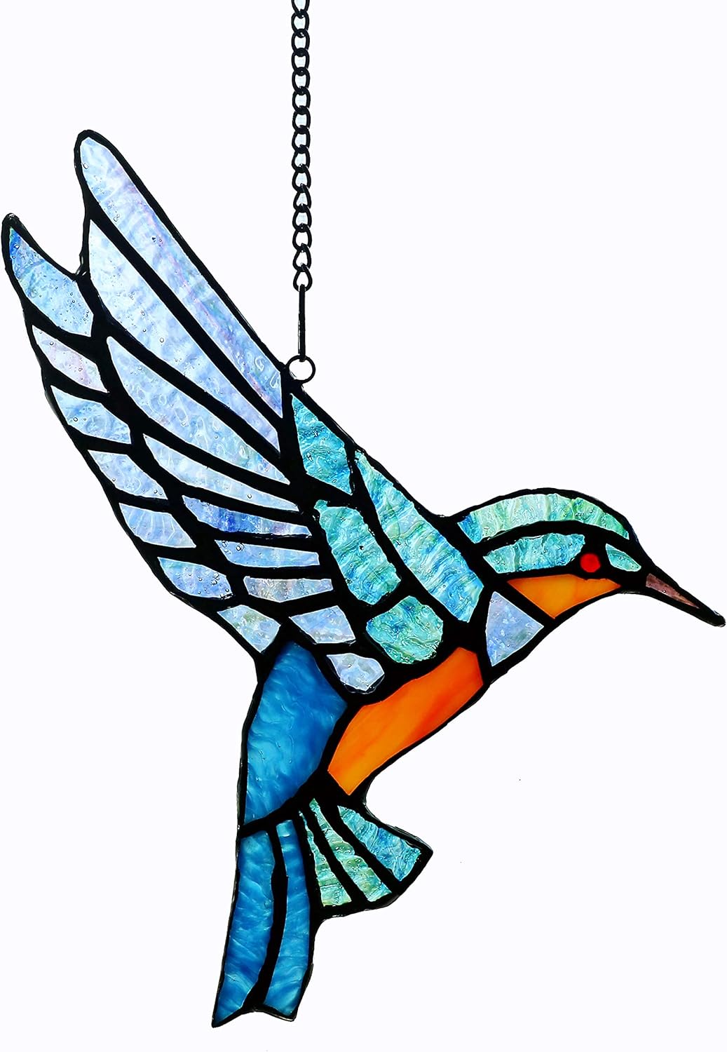 Stained Glass Bluebird Window Hanging Sun Catcher Ornament Bird, 9" x 6 1/2"