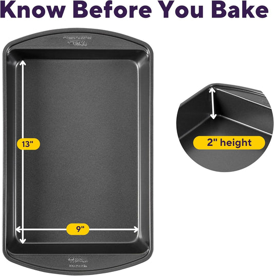 Wilton Gold Non-Stick 13 x 9 Inch Oblong Baking or Roasting Pan, Cold-