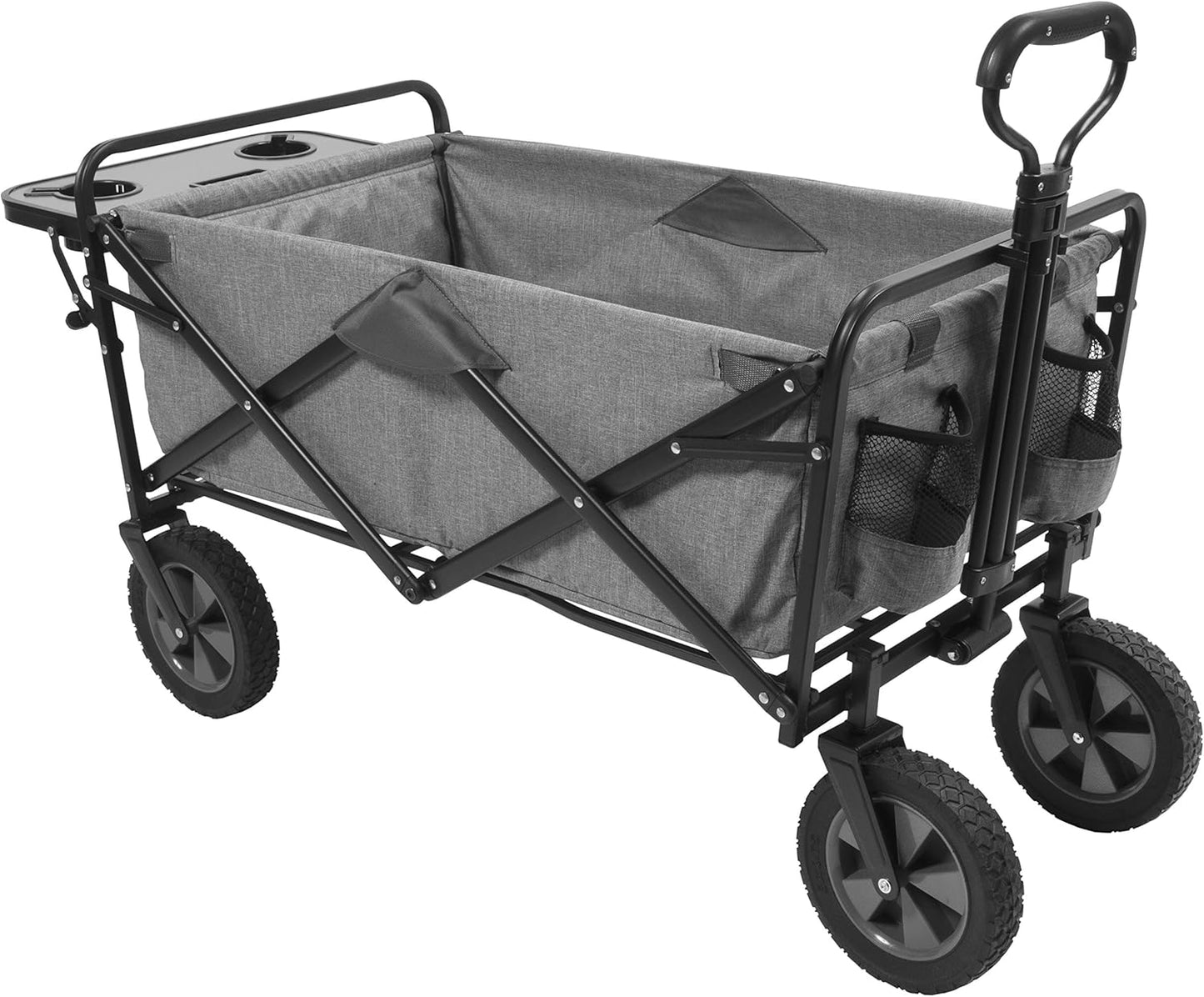 Mac Sports Collapsible Folding Outdoor Utility Wagon (Wagon with Side 