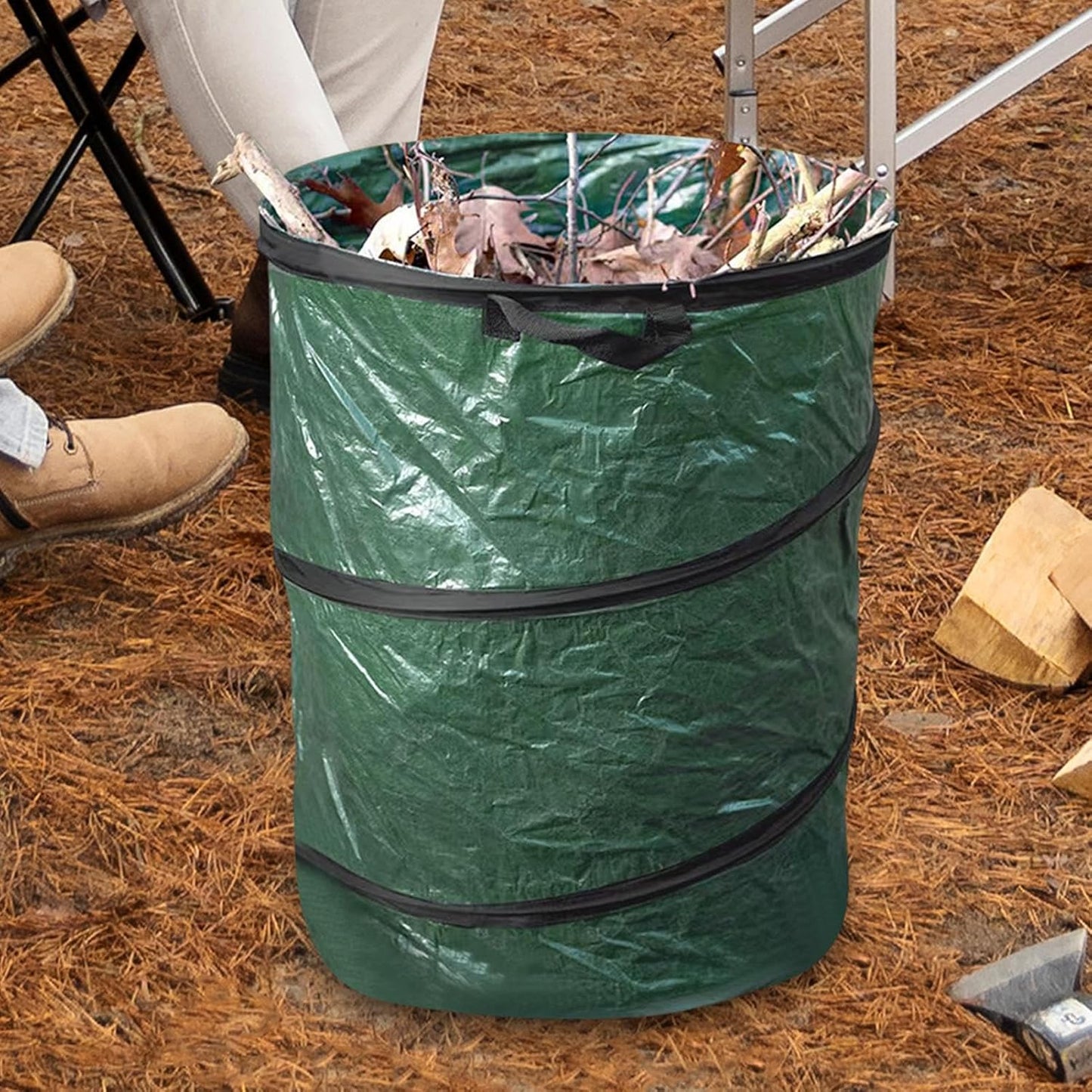 Foldable Camping Trash Can, Large Outdoor Bin, Reusable Garden Contain