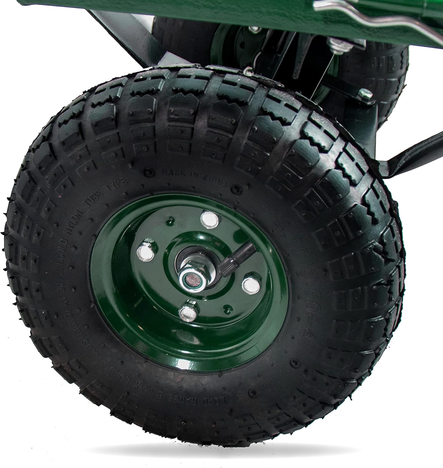Backyard Expressions Heavy Duty 600 Lbs Capacity Mesh Steel Garden Car