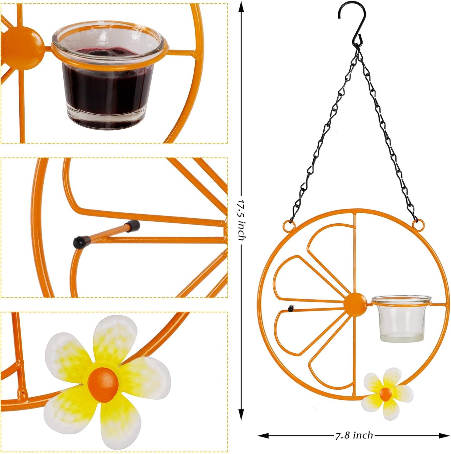 FORUP Oriole Bird Feeder for Outdoors Jelly and Oranges, Orange Fruit 