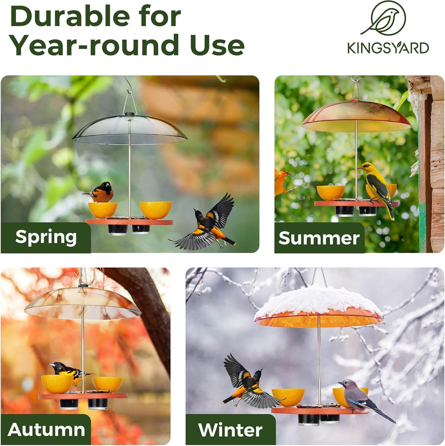 Kingsyard Oriole Bird Feeders for Outdoors Hanging, Double-Cup Jelly P