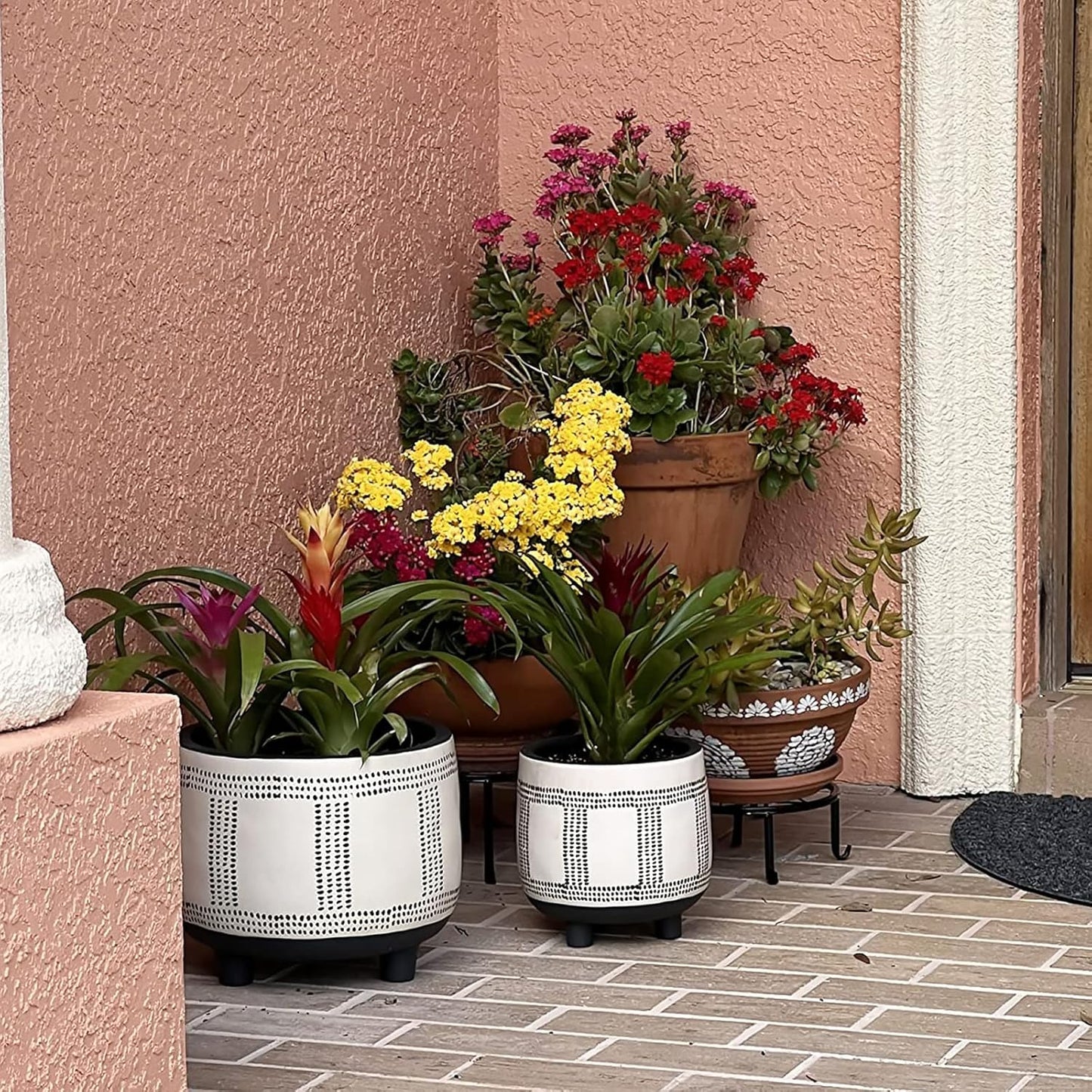 4 Pack Black Metal Potted Plant Stand for Indoor and Outdoor Plants 9.