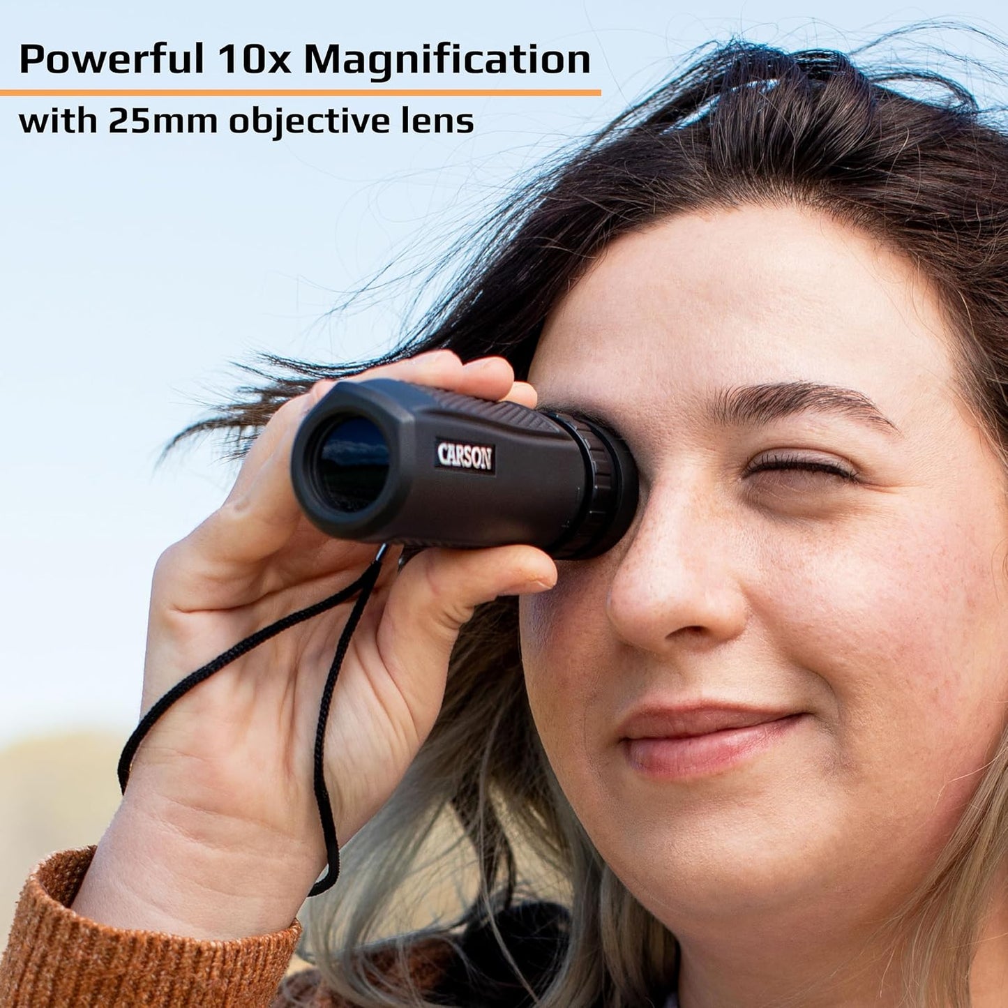 Carson BlackWave 10x25mm Waterproof Monocular, Black (WM-025)