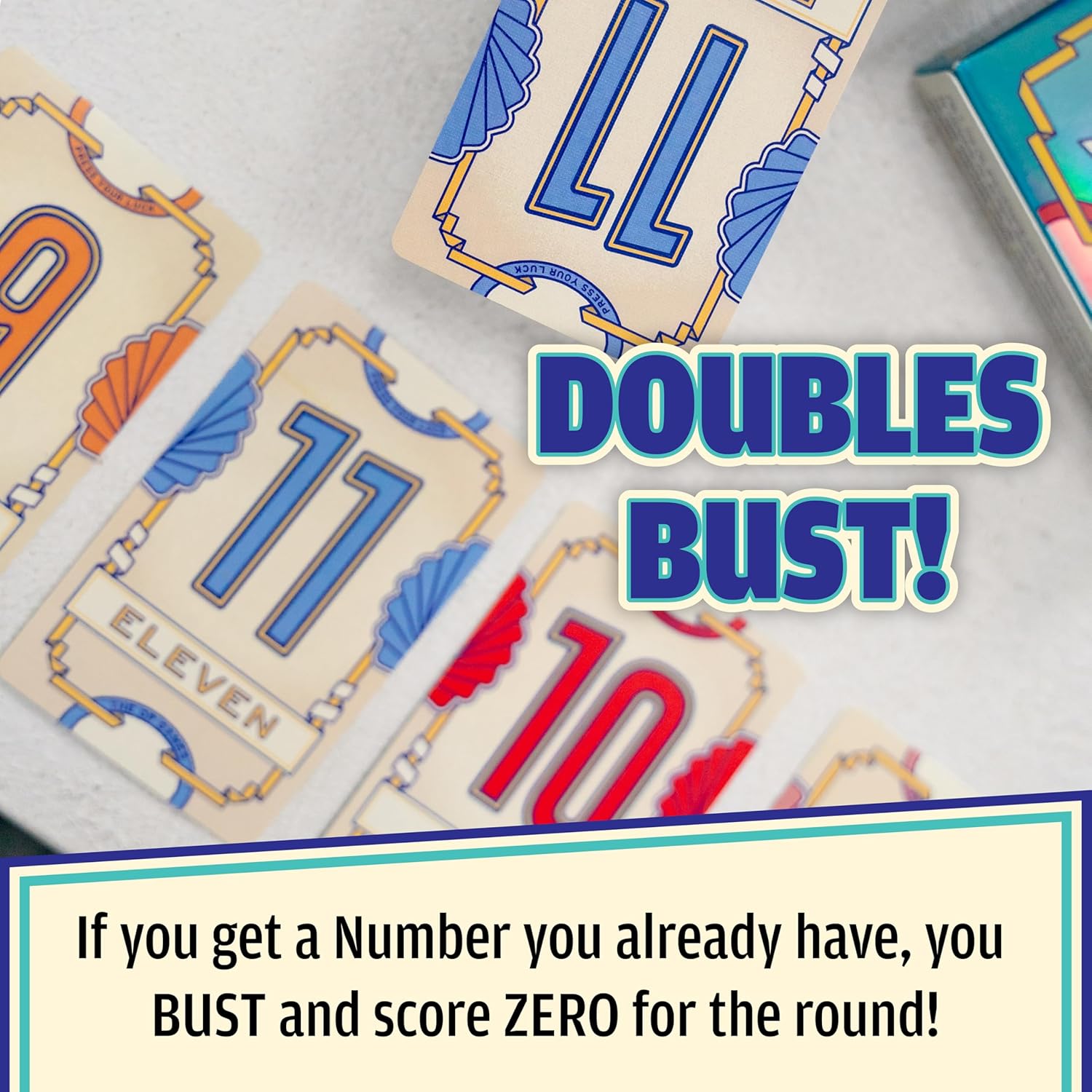 USAOPOLY Flip 7, The Ultimate Blend of Press Your Luck & Strategy, Fas