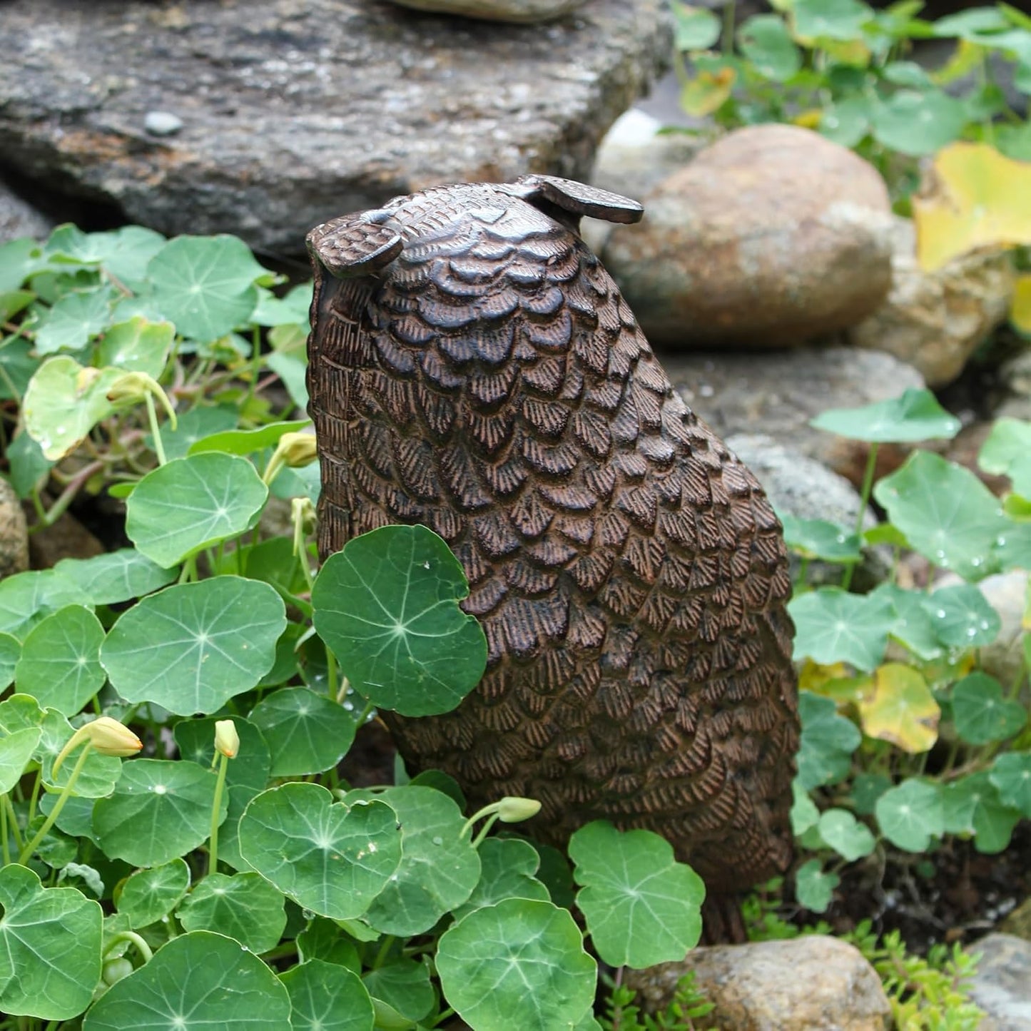 Achla Designs Great Horned Owl Garden Statue, Bronze