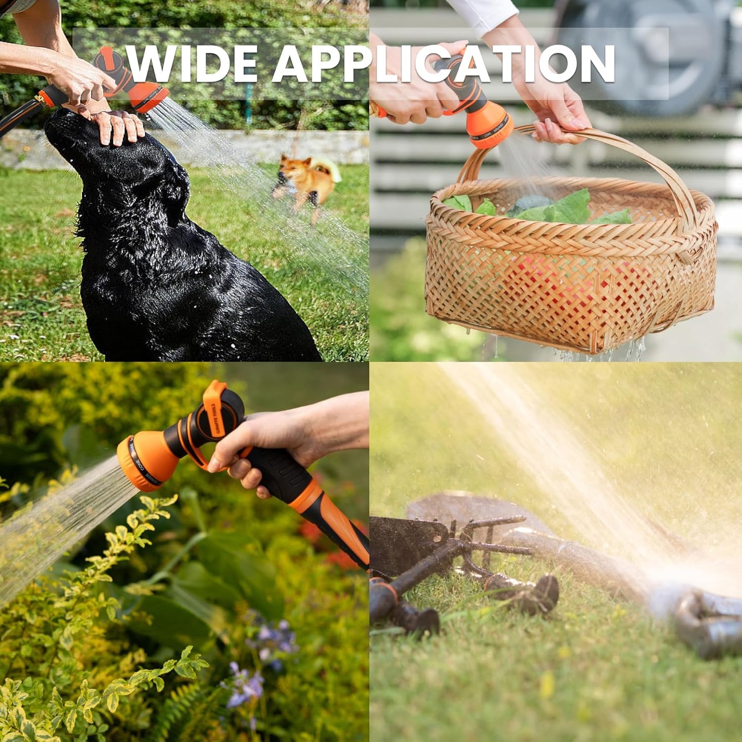Giraffe Tools Garden Hose 5/8", Water Hose Heavy Duty, Flexible, Lightweight Hybrid Hose with Swivel Handle, 10ft Male to Female Fittings, Burst 600 PSI, Short Leader Hose