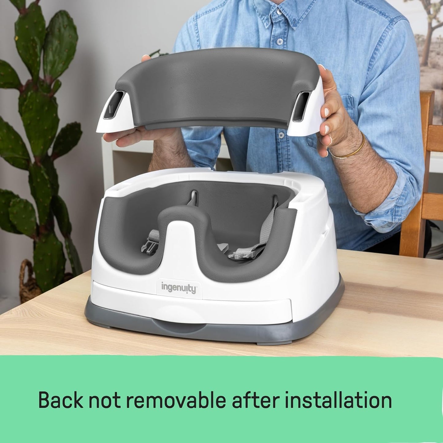 Ingenuity Baby Base 2-in-1 Booster Feeding and Floor Seat with Self-St