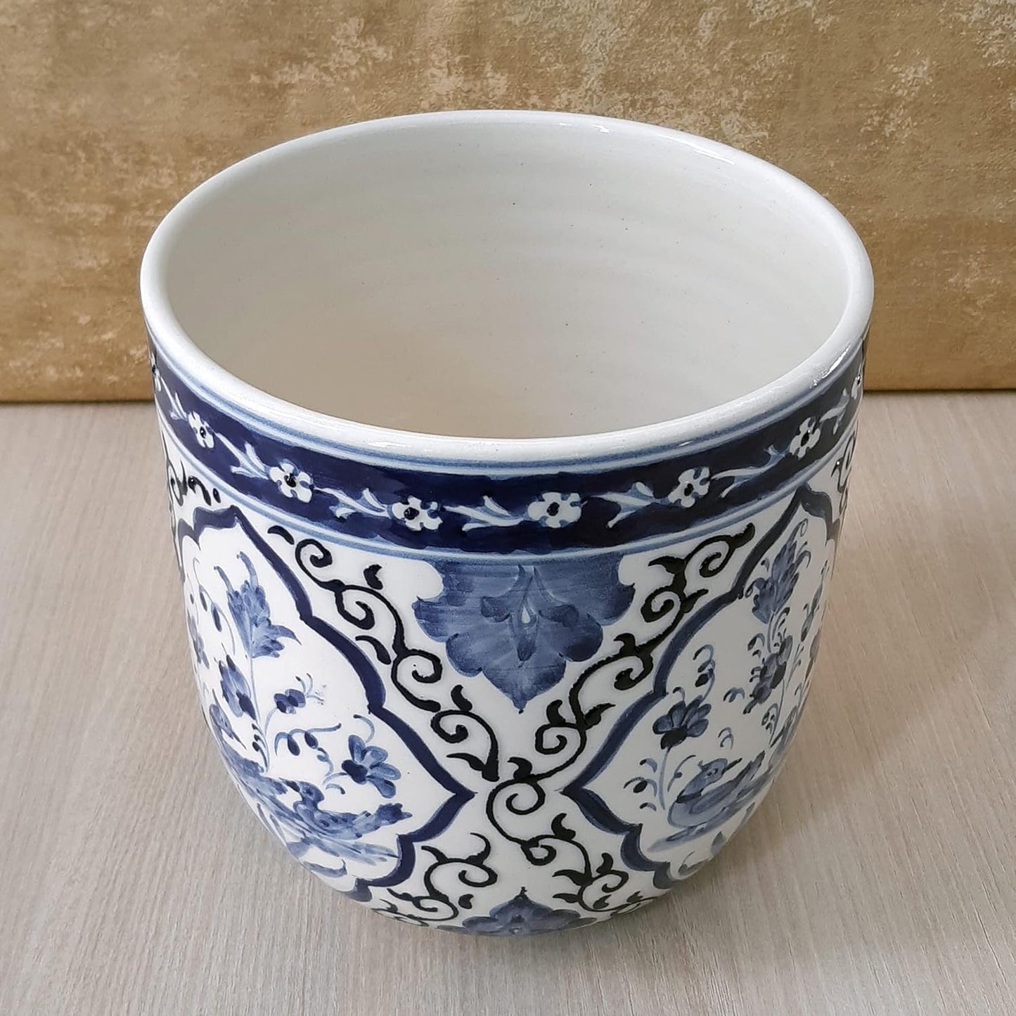 Handmade Ceramic Planter Pot, Chinoiserie Planter Pot, Bleu-Blanc Planter Pot, Blue and White Succulent Pot