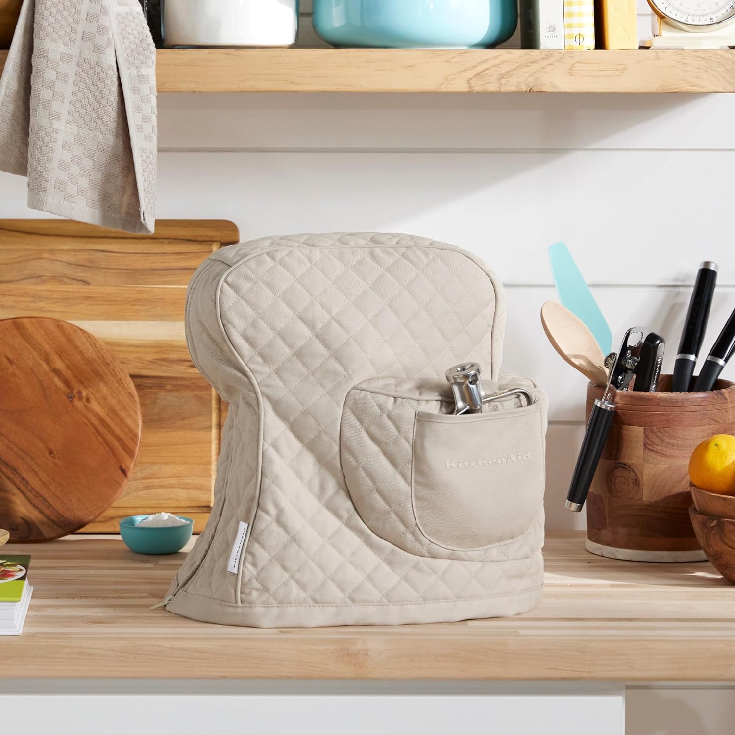 KITCHENAID Fitted Tilt-Head Stand Mixer Cover with Storage Pocket, Qui