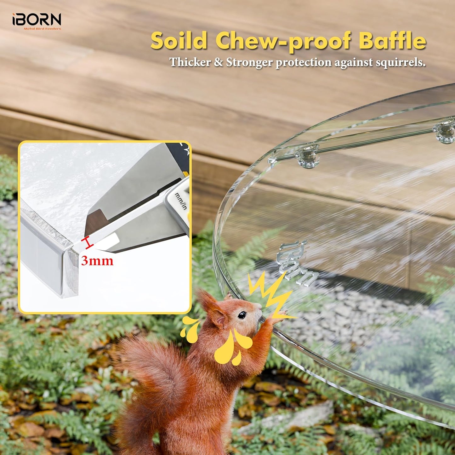 iBorn Squirrel Baffle for Bird Feeder Pole, 19.5” Oversized Squirrel G