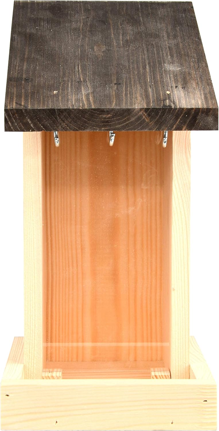 Esschert Design FB464 Silo Feeder with Three Suet Ball Hooks, Wood