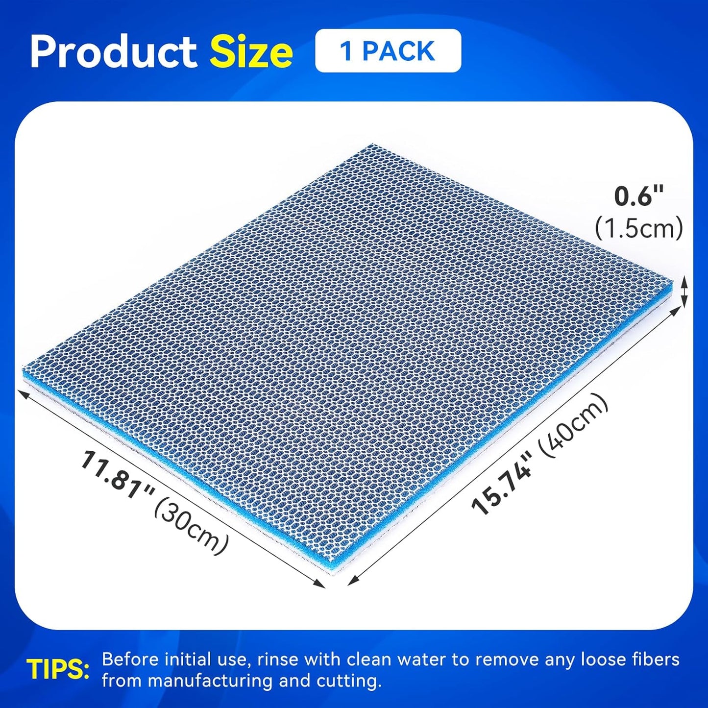 Borlech 8-Layer Fast-Acting Aquarium Filter Pad - Cut-to-Size Aquarium