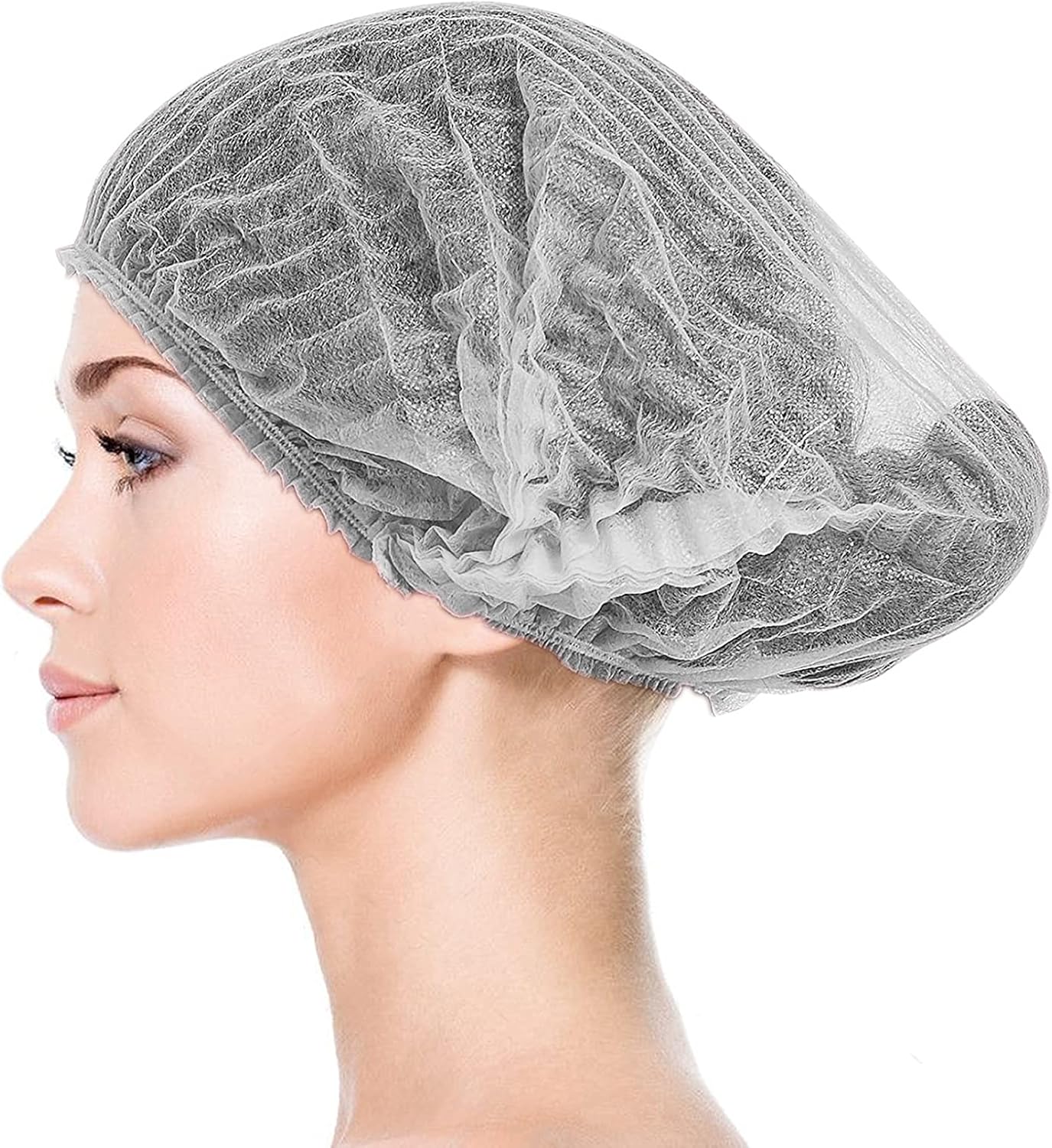 Disposable Bouffant Caps, 21inches Hair Net, Elastic Dust Cap for Food Service, Sleeping Head Cover