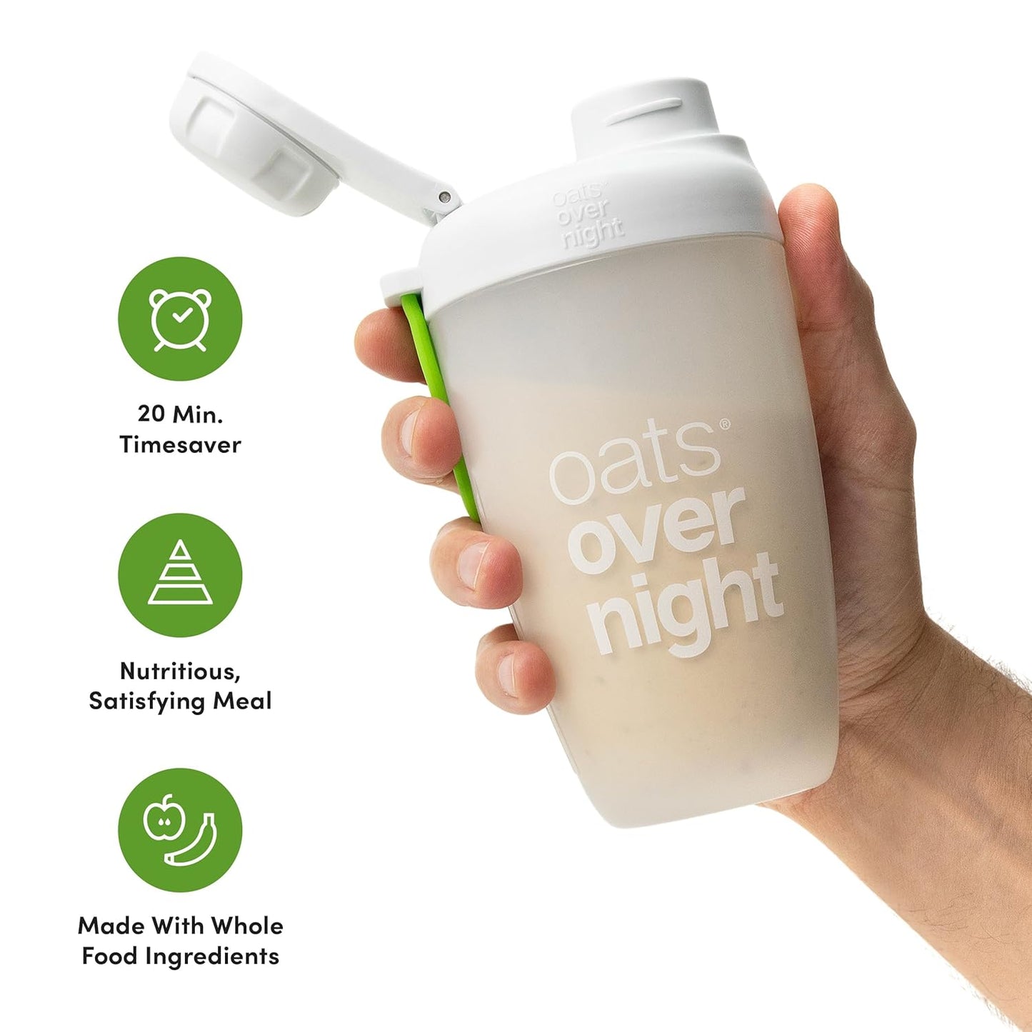 Oats Overnight Party Variety Pack - High Protein, High Fiber Breakfast Protein Shake - Gluten Free Oatmeal, Non GMO Oatmeal - Cookies & Cream, Coconut Cream Pie & More Flavors (8 Pack + Shaker Bottle)