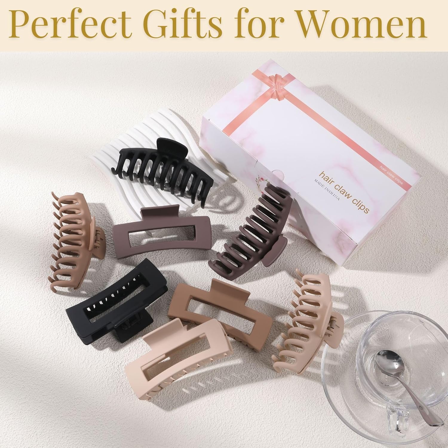 LuSeren Hair Clips for Women 4.3 Inch Large Hair Claw Clips for Women 