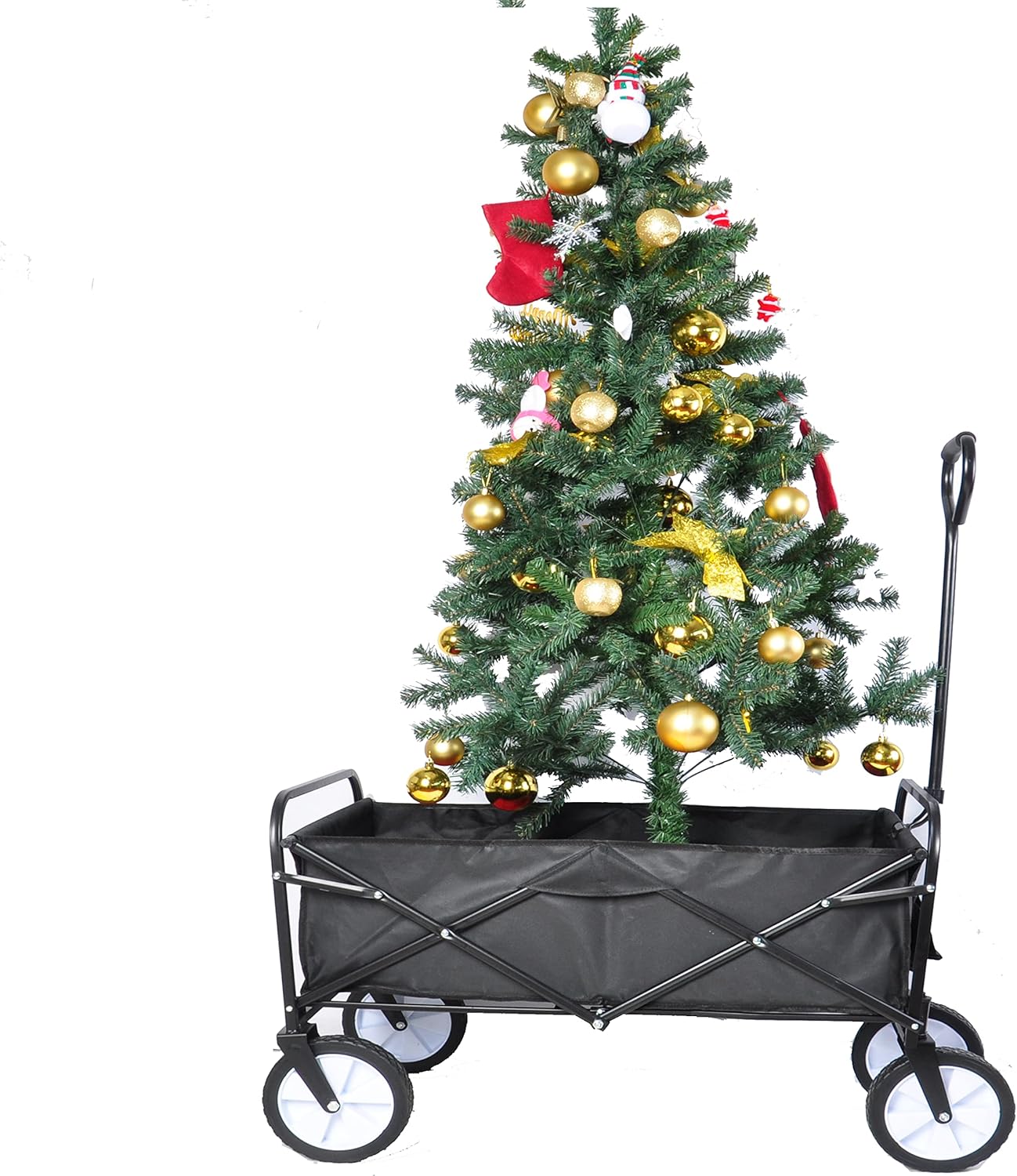 Folding Wagon Cart Collapsible Outdoor Utility Wagon with All Terrain Wheels Beach Wagon,Shopping Cart Camping Wagon Heavy Duty Steel for Beach Camping Shopping Sports Portable (Blue4) (Black2)