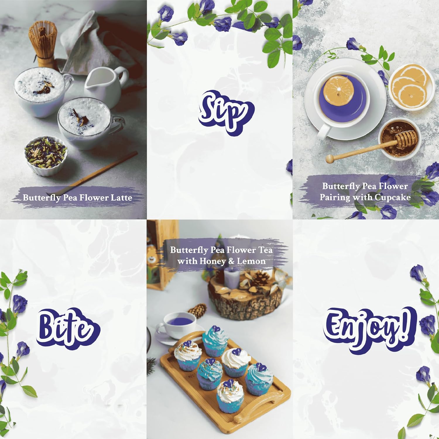 Butterfly pea flower tea loose leaf (375+ Cups) [ 4.4 Ounces Oz] Dried