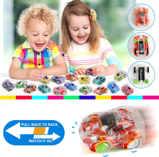 Worgree 50 Pcs Mini Pull Back Cars, Small Race Car Toys Bulk Party Fav