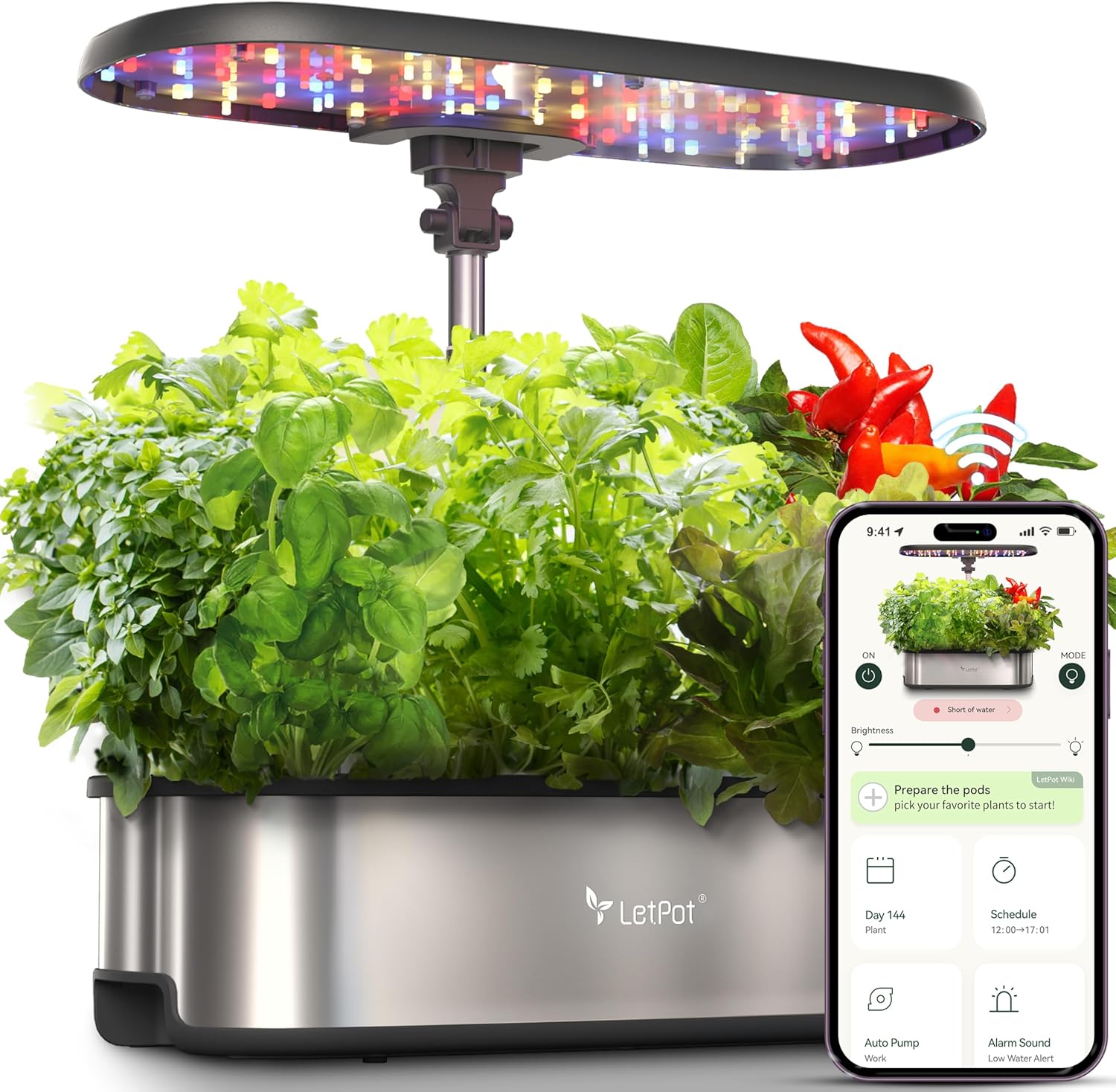 LetPot LPH-SE Hydroponics Growing System, 12 Pods Smart Herb Garden Ki