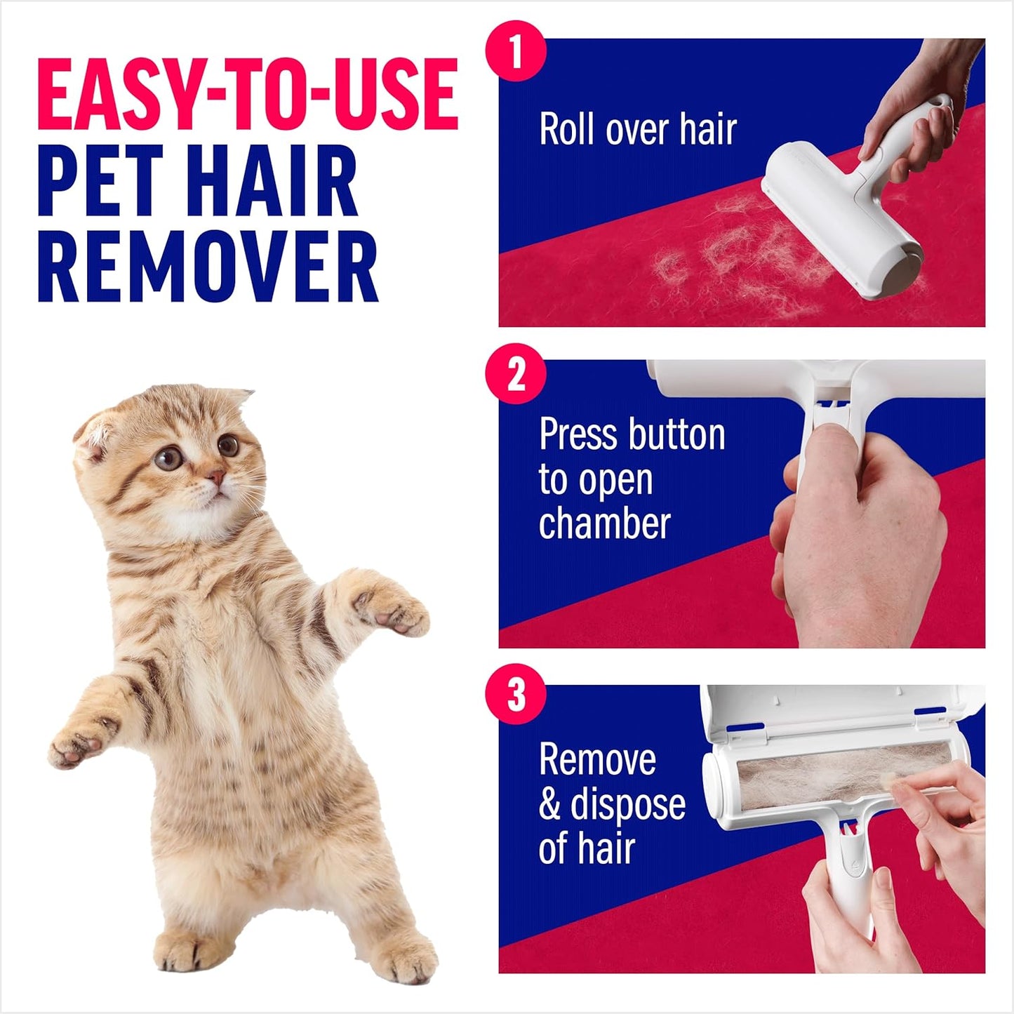 ChomChom Roller Pet Hair Remover – Original Size Reusable Lint Roller 