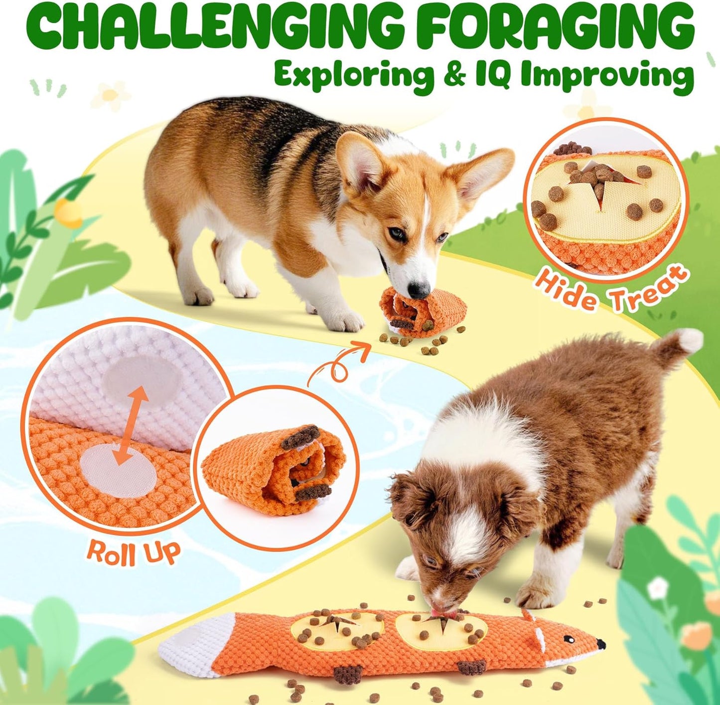 XIUGOAL Dog Toys for Aggressive Chewers, 2 Pack No Stuffing Interactiv