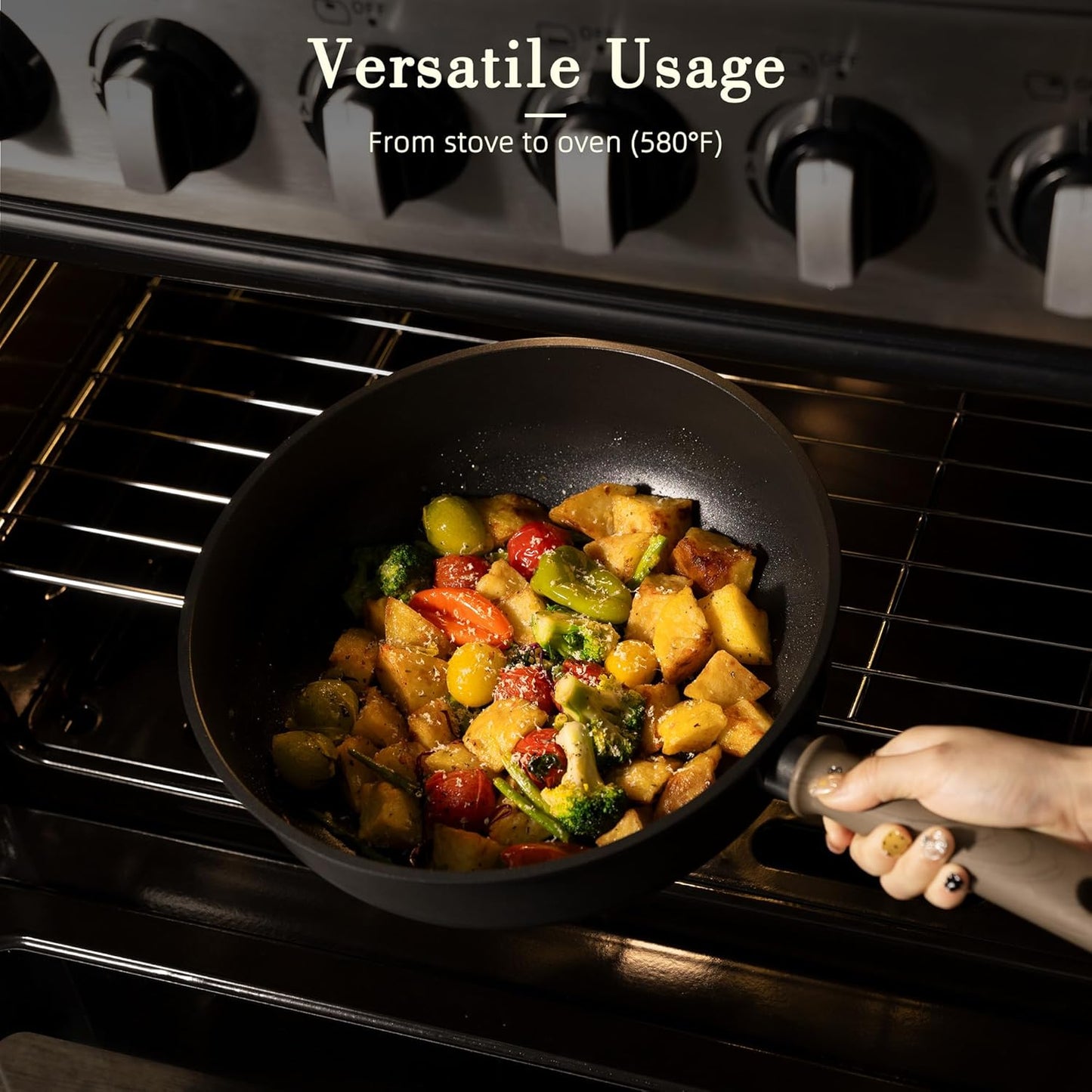 Astercook Non Stick Pots and Pans Set, Healthy Non-Toxic Titanium Indu
