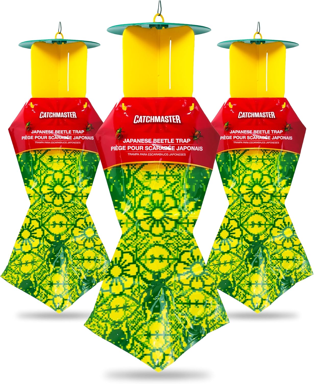 Catchmaster Japanese Beetle Traps Outdoor 3PK, Flying Insect Trap Bag 