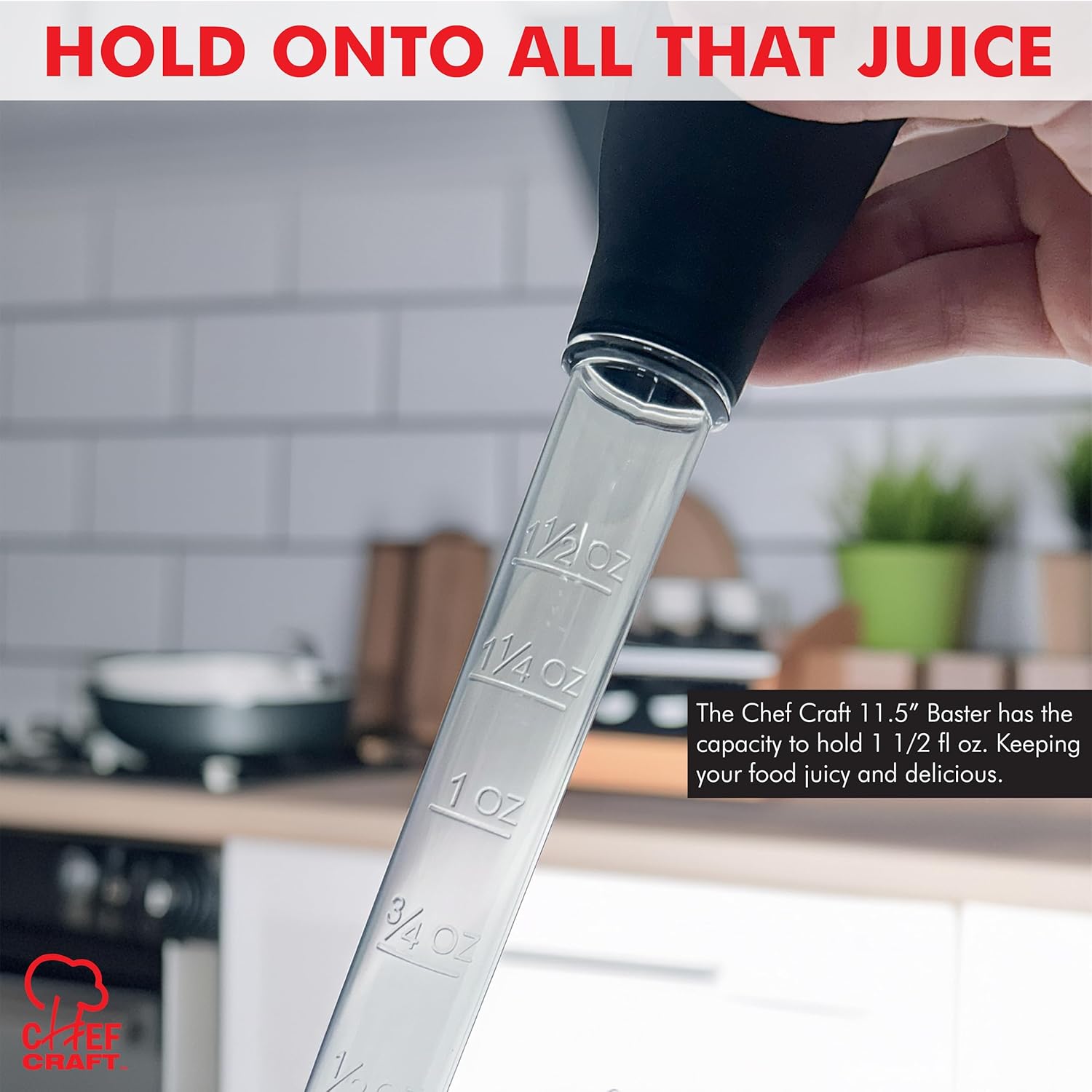Chef Craft Classic Baster with Clear Tube, 11.5 inches in Length, Blac