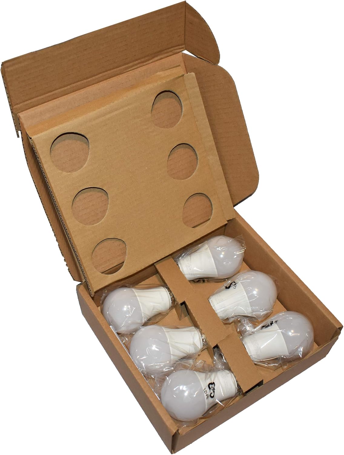 Amazon Basics Non-Dimmable LED Light Bulbs, Great Brightness, 40W Equivalent, 6W, E26 Standard Base, 2700K, 10,000 Hour Lifetime, Soft White A19, 6-Pack
