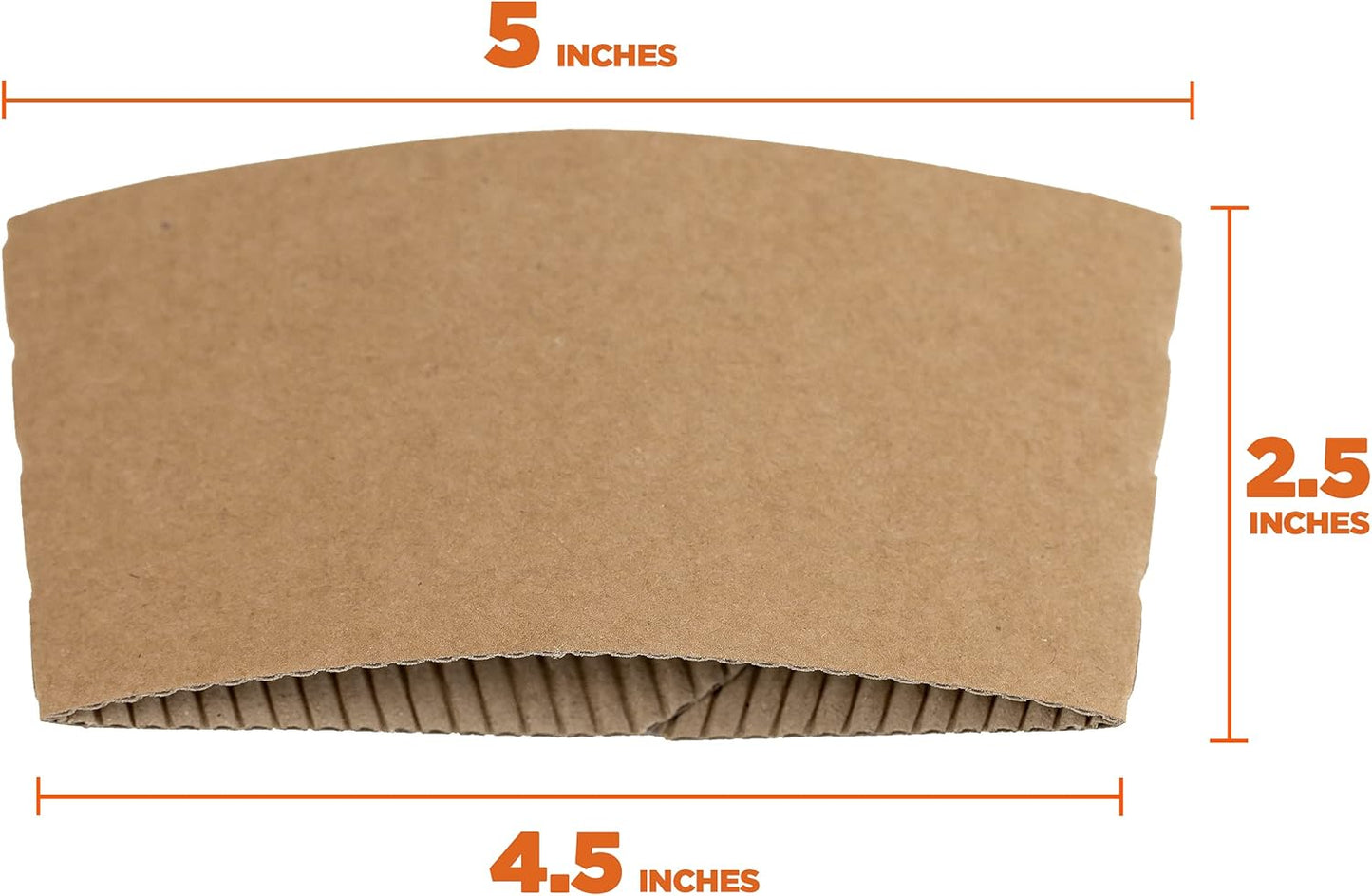 FMP Brands [100 Pack] Kraft Coffee Cup Sleeves Disposable for Hot Drinks, Durable Corrugated Cardboard Cup Sleeves for 12-24 oz Cups, Beverage Insulator and Hand Protection for Hot & Cold Drinks