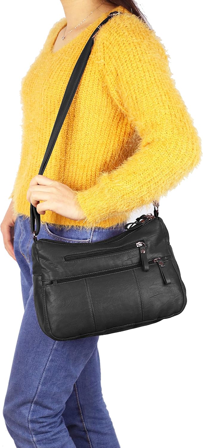 VOLGANIK ROCK Purses for Women Soft PU Leather Shoulder Bag Ladies Cro