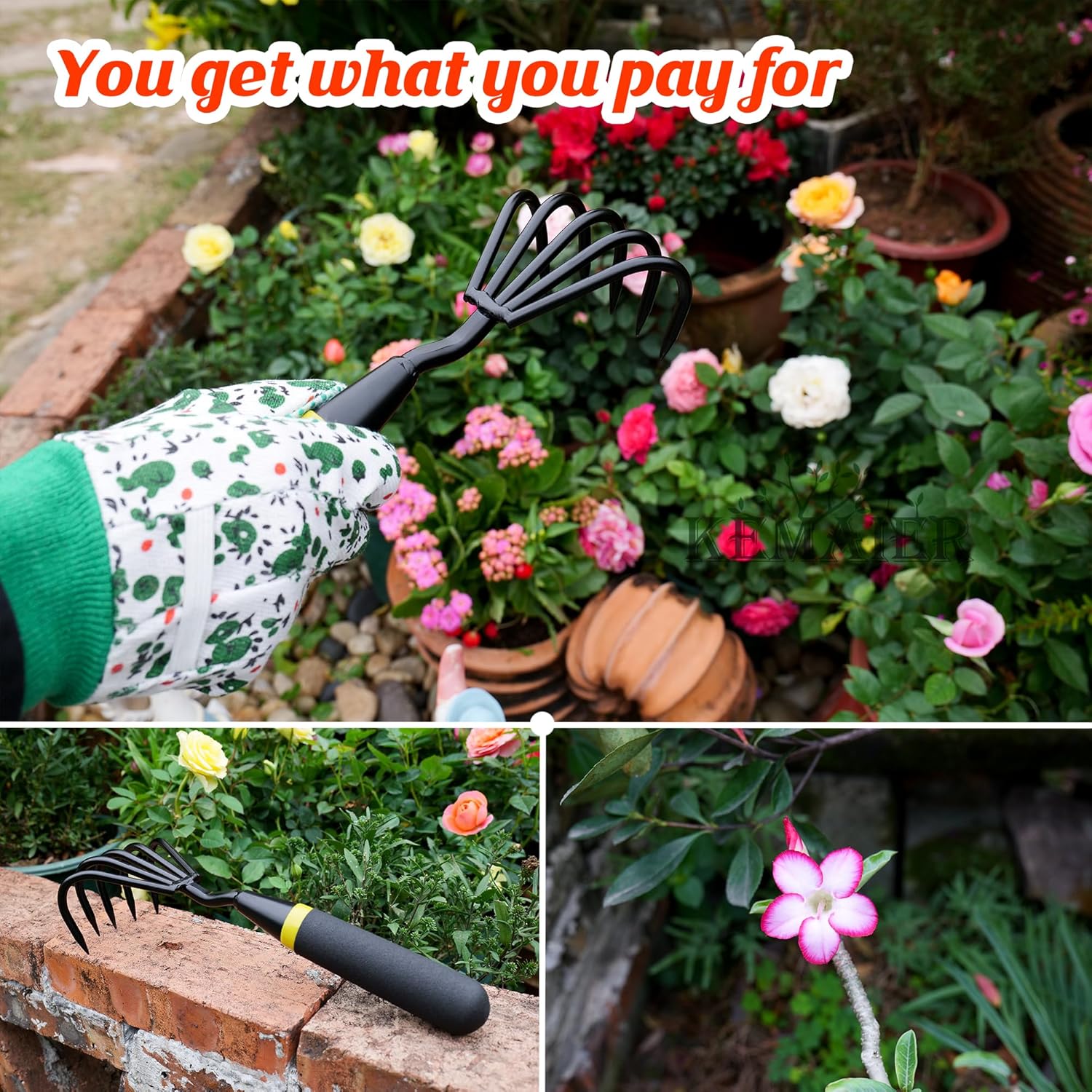 Garden Tool Set - Featuring a Heavy-Duty Stainless Steel Hand Cultivat