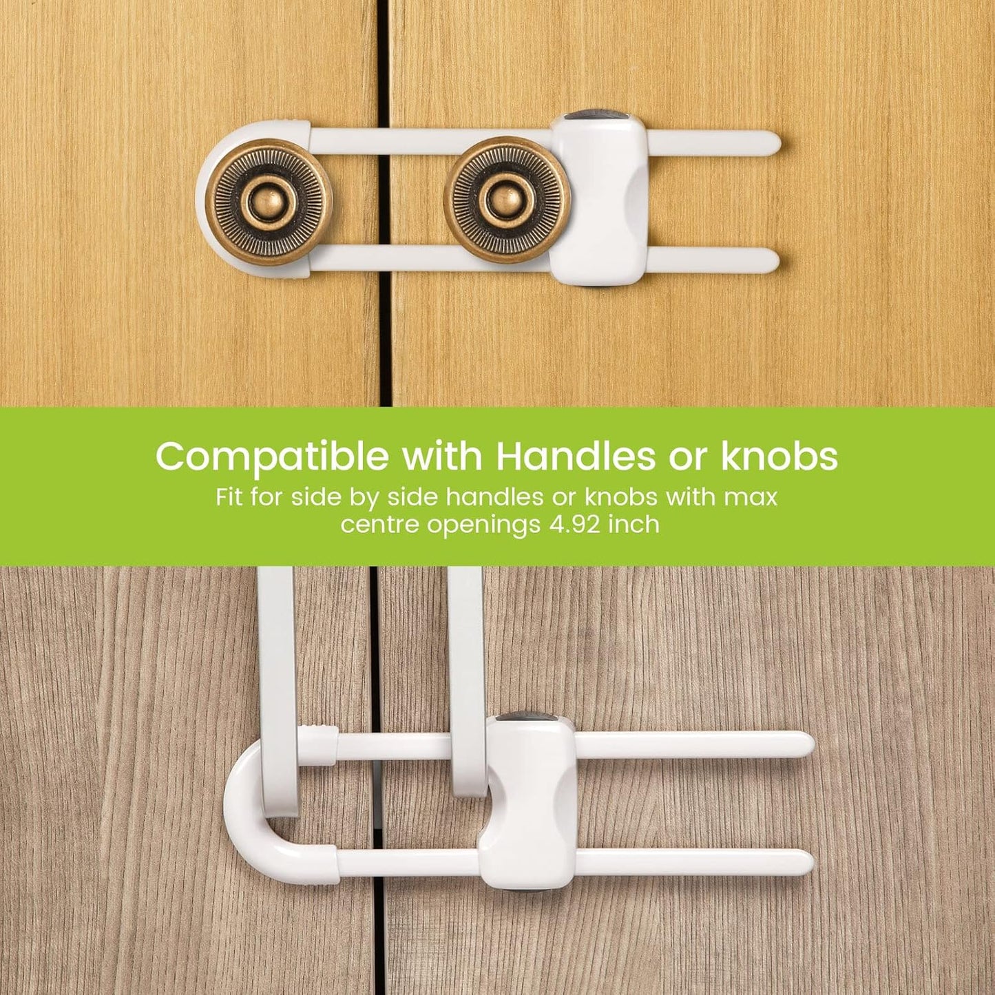 Jetec 10 Pieces Cabinet Locks for Babies, U-Shaped Proofing Drawers Sa