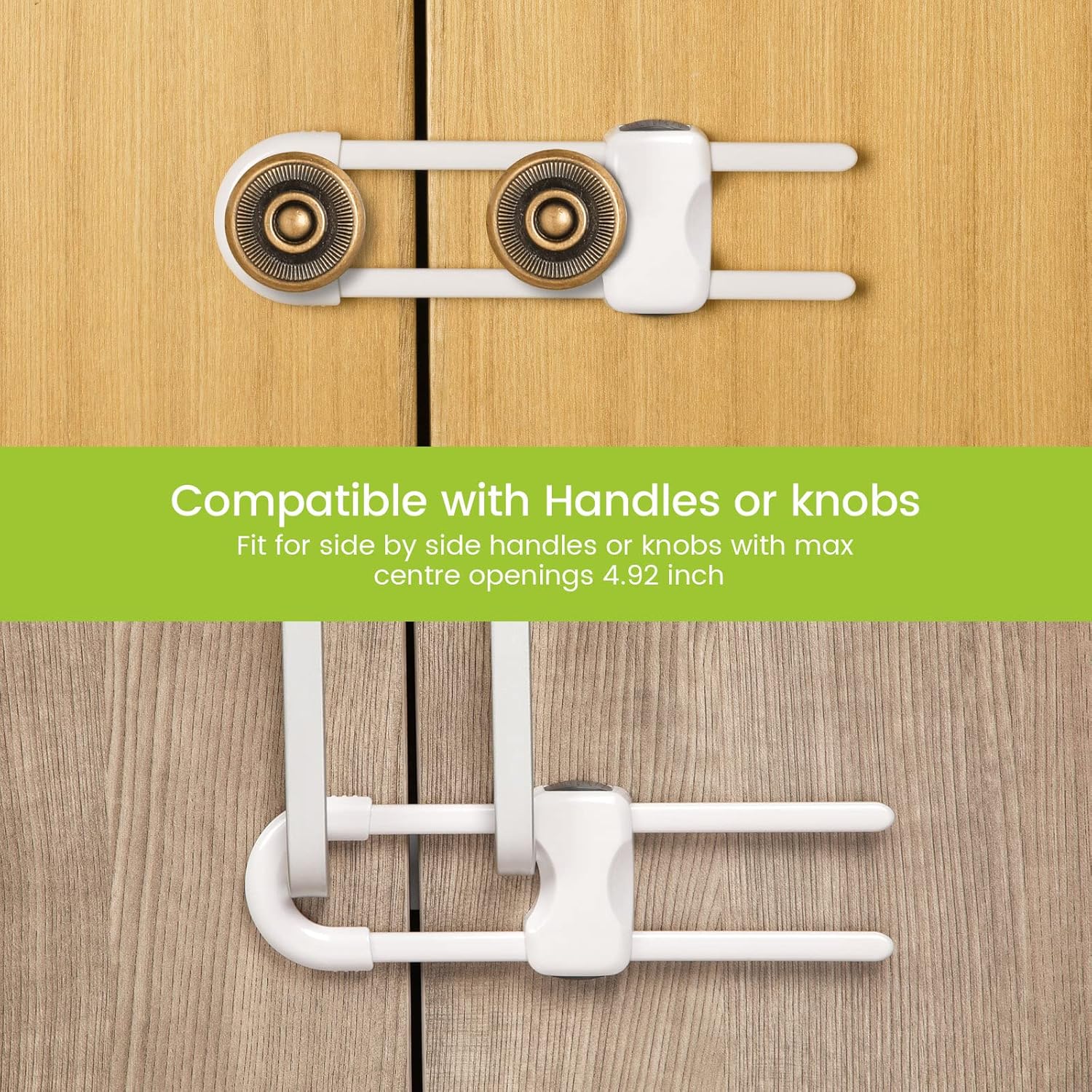 Jetec 10 Pieces Cabinet Locks for Babies, U-Shaped Proofing Drawers Sa