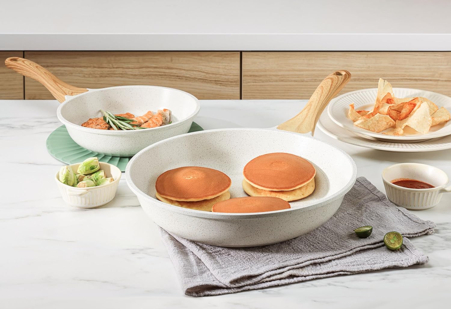 SENSARTE Nonstick Ceramic Cookware Set, 13-Piece Non-toxic Pots and Pa