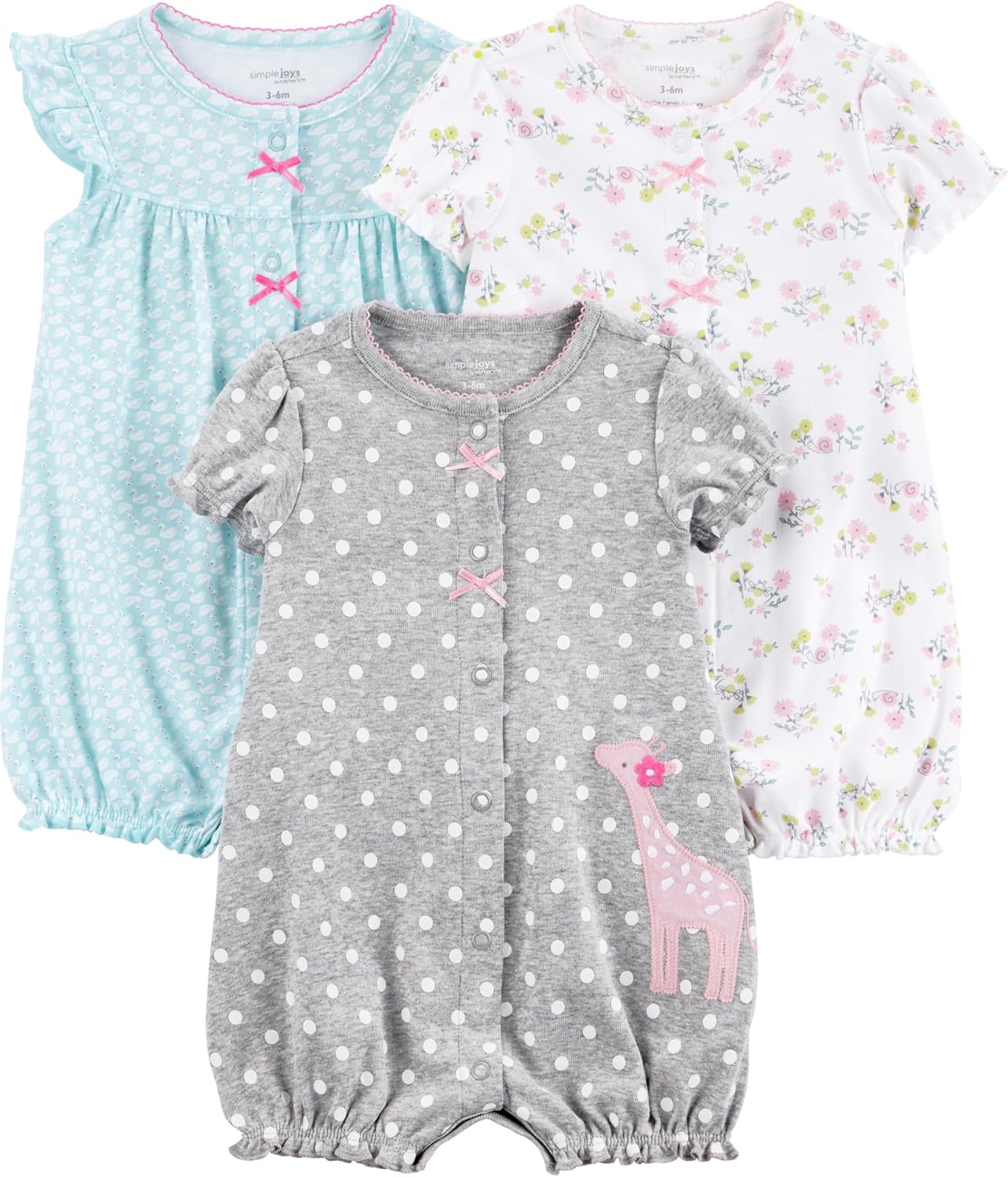 Simple Joys by Carter's baby-boys 3-pack Snap-up Rompers
