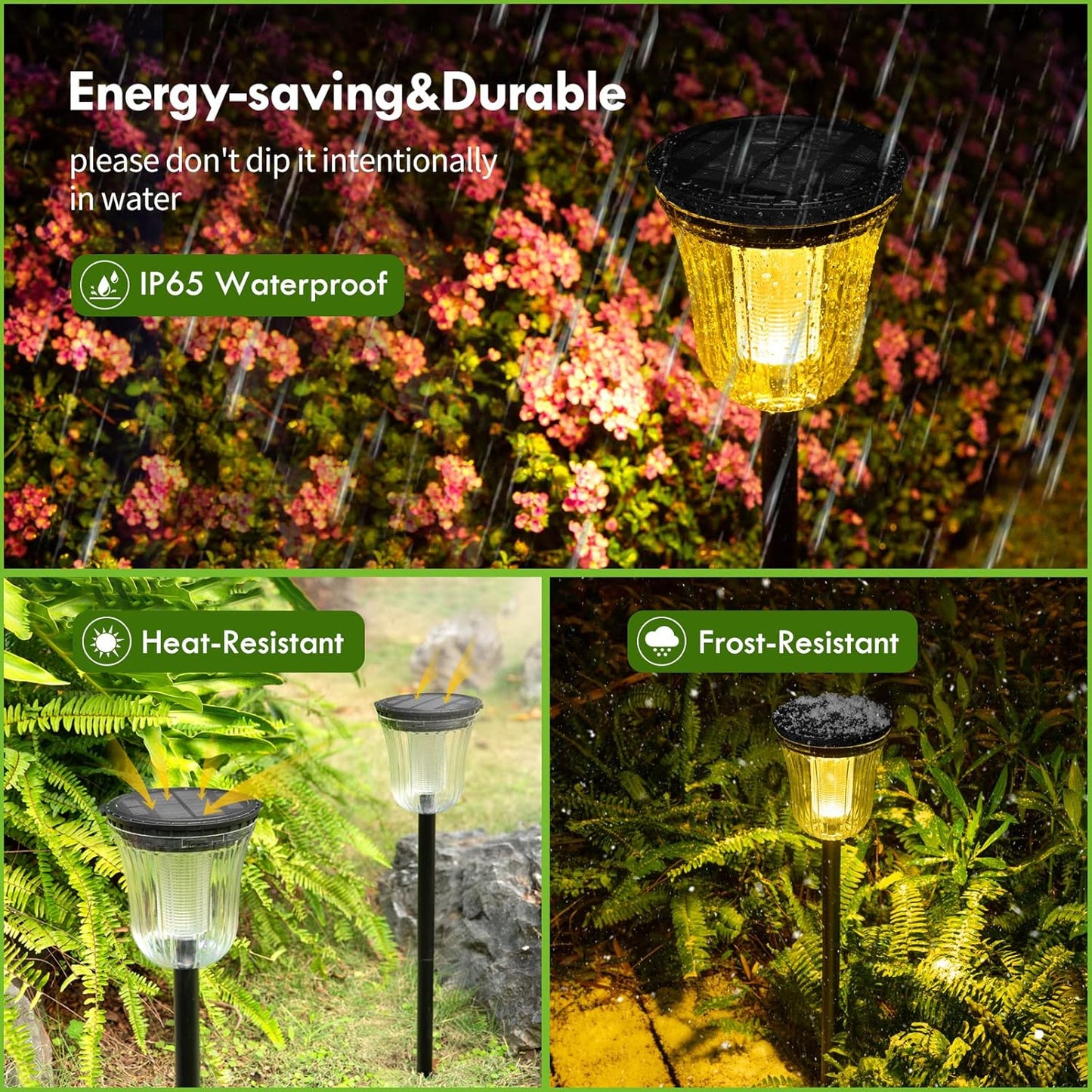 Solar Lights Outside Waterproof, 6 Pack 200 Lumens Super Bright Solar 
