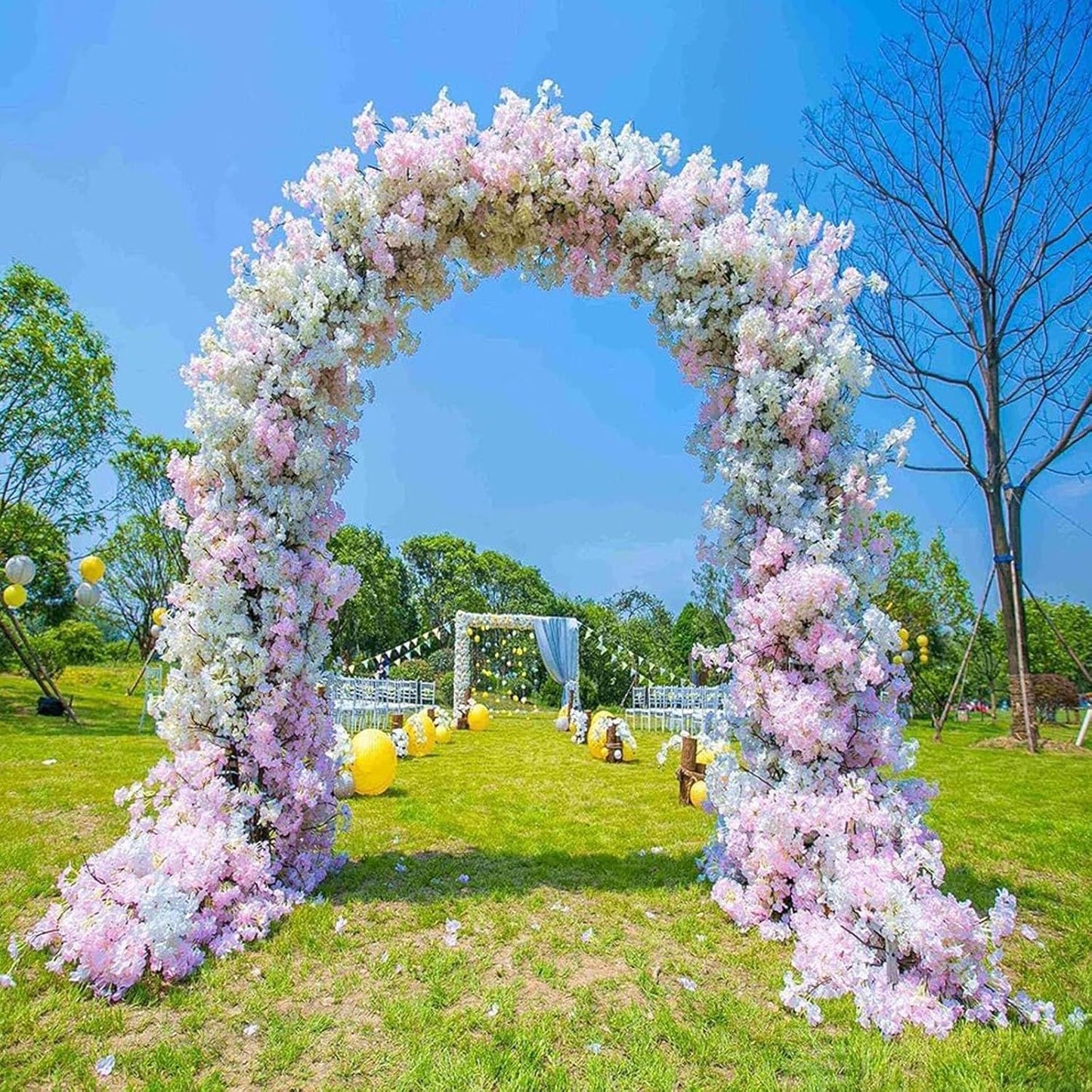 Metal Garden Arch, Outdoor Trellis for Climbing Plants, Roses Archway Support, Decorative Garden Arch for Wedding, Party, Backyard, Patio (Black, 0.8X)
