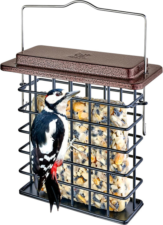 iBorn Suet Feeder Suet Bird Feeders [Single Capacity] for Outside Hang