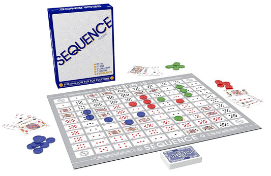 SEQUENCE- Original SEQUENCE Game with Folding Board, Cards and Chips b